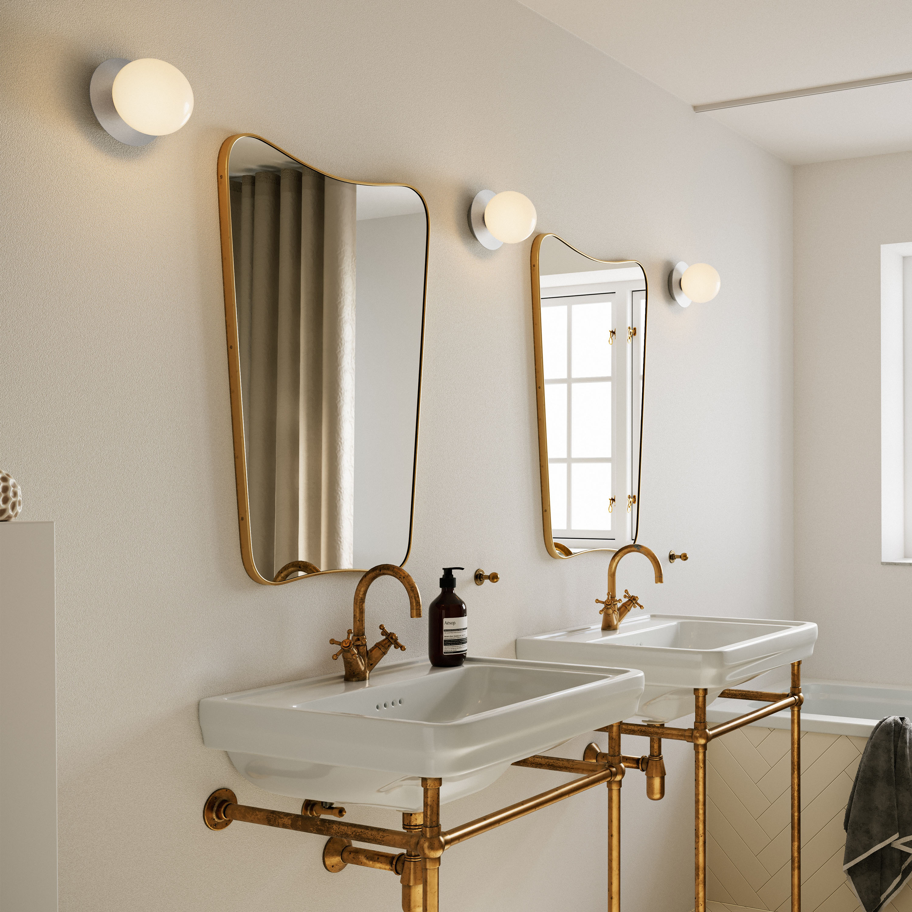 Nuura Liila 1 Vägg-/taklampa Light Silver/Opal Small