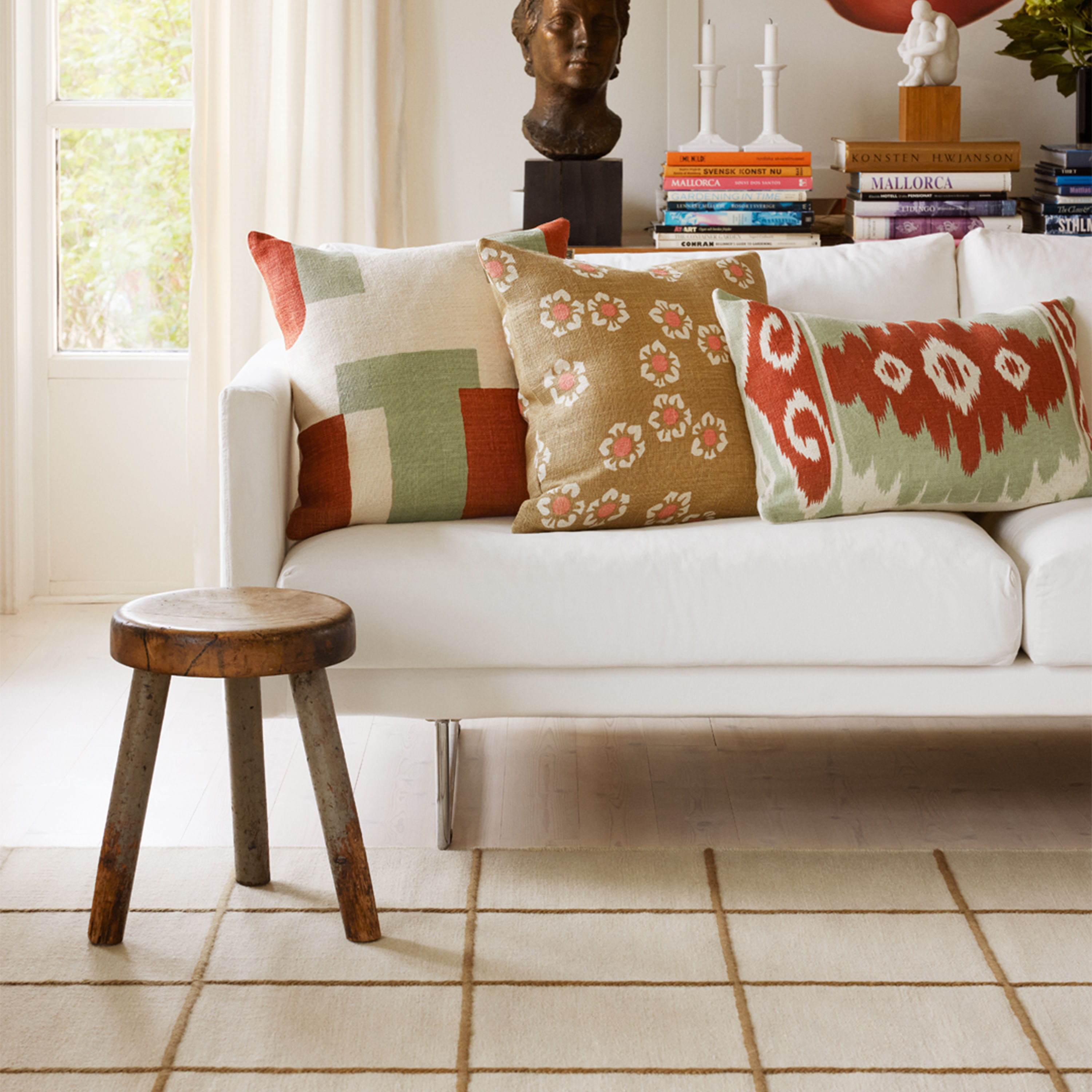 Chhatwal &amp; Jonsson Jay Putevar Lin Apricot Orange/Aqua 50x50