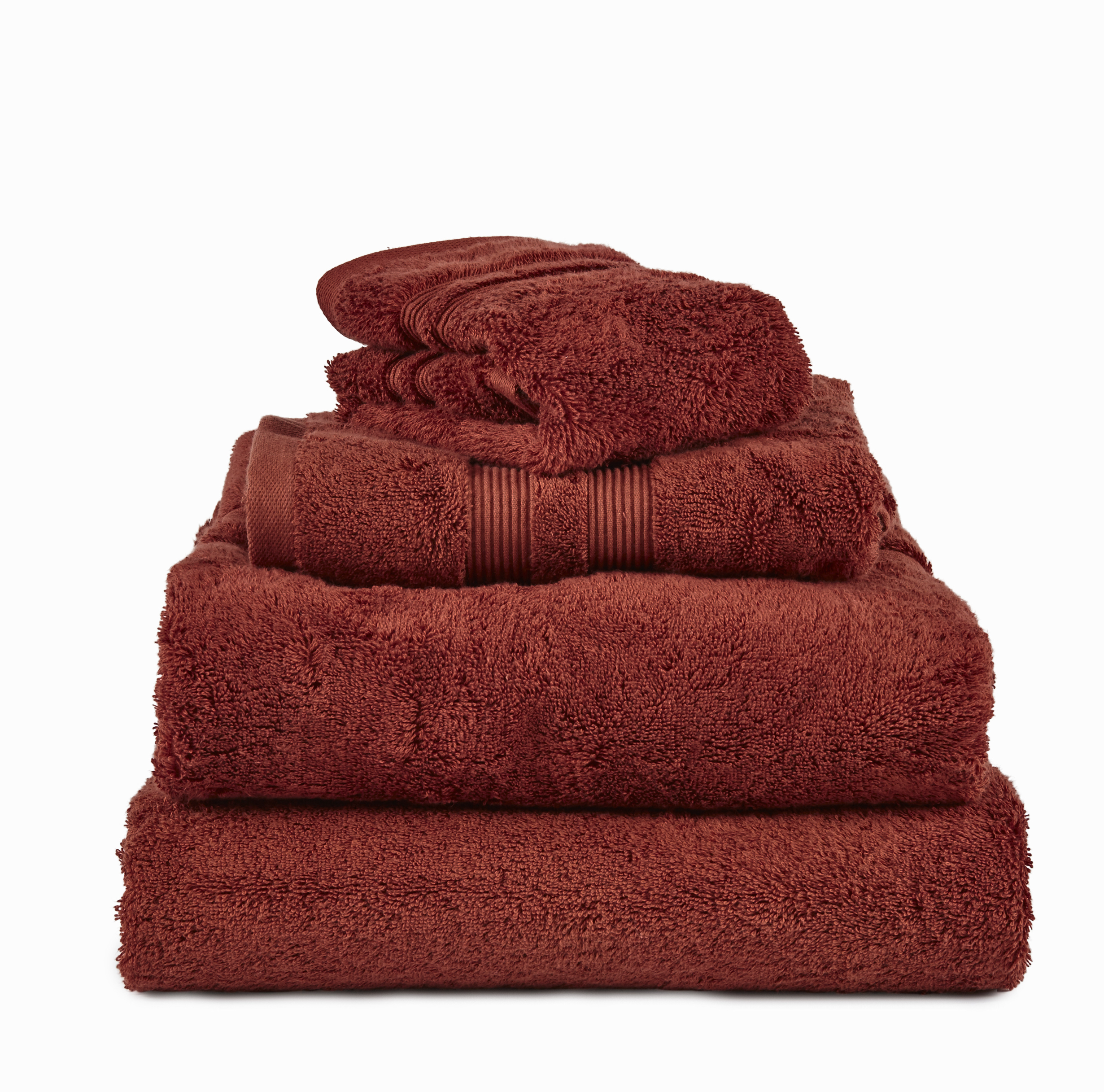 Mille Notti - Fontana Handtuch BIO Rost 70x140 - Rot - Handtücher
