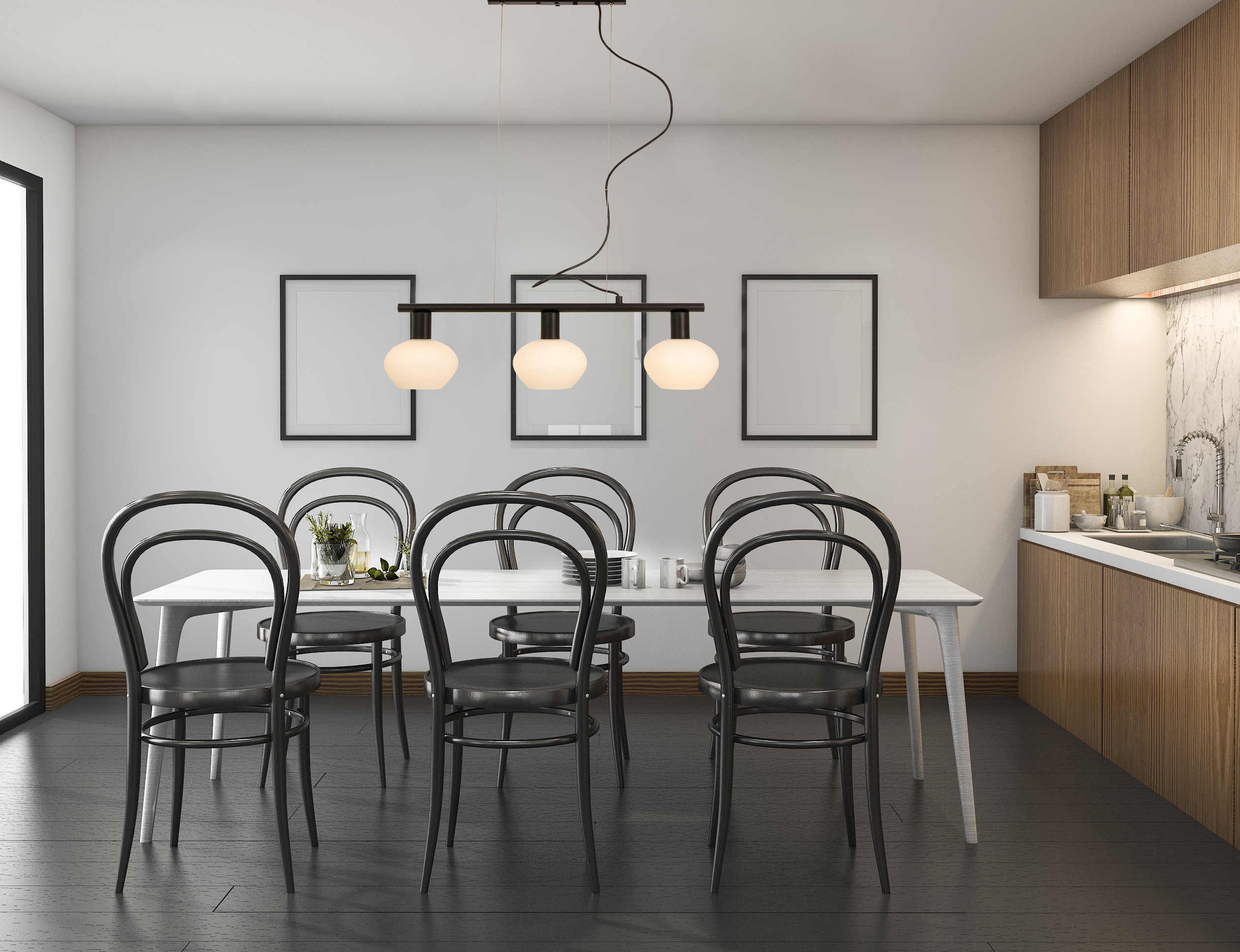 Aneta Lighting Romeo Taklampa 3 Svart/Vit