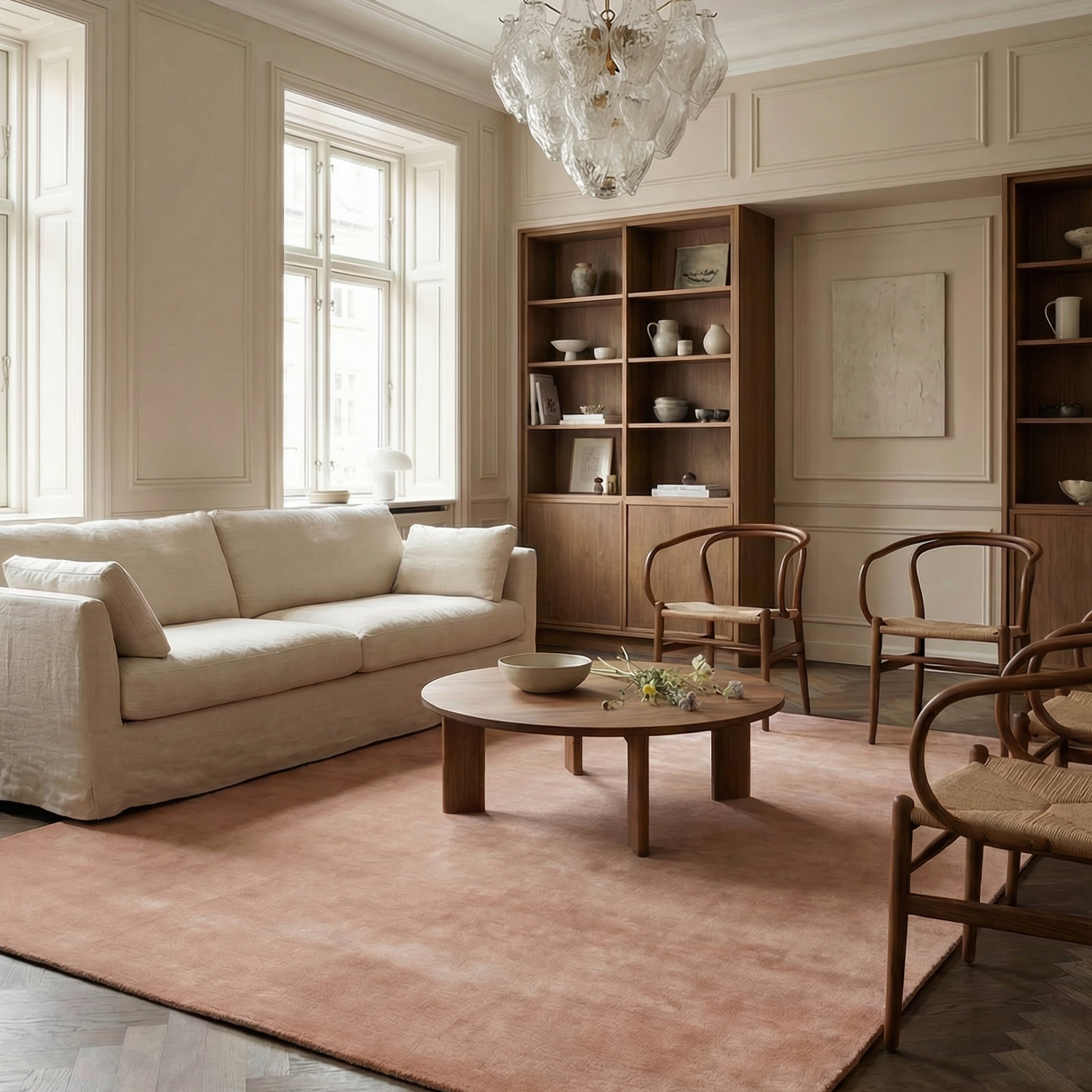 Classic Collection Solid Wool Rug Pink 170x230