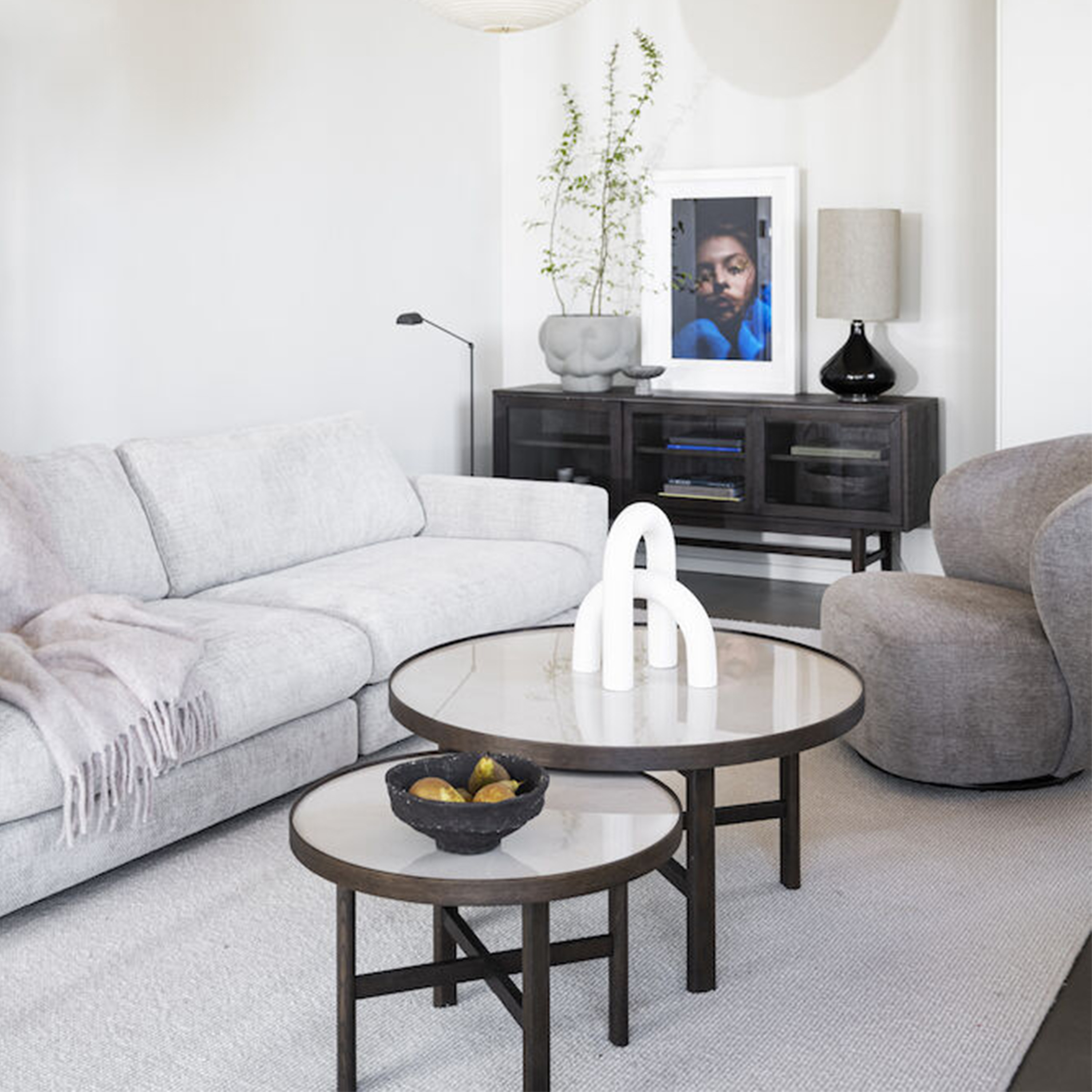 Rowico Home Marsden Soffbord Beige/Brun Ø60