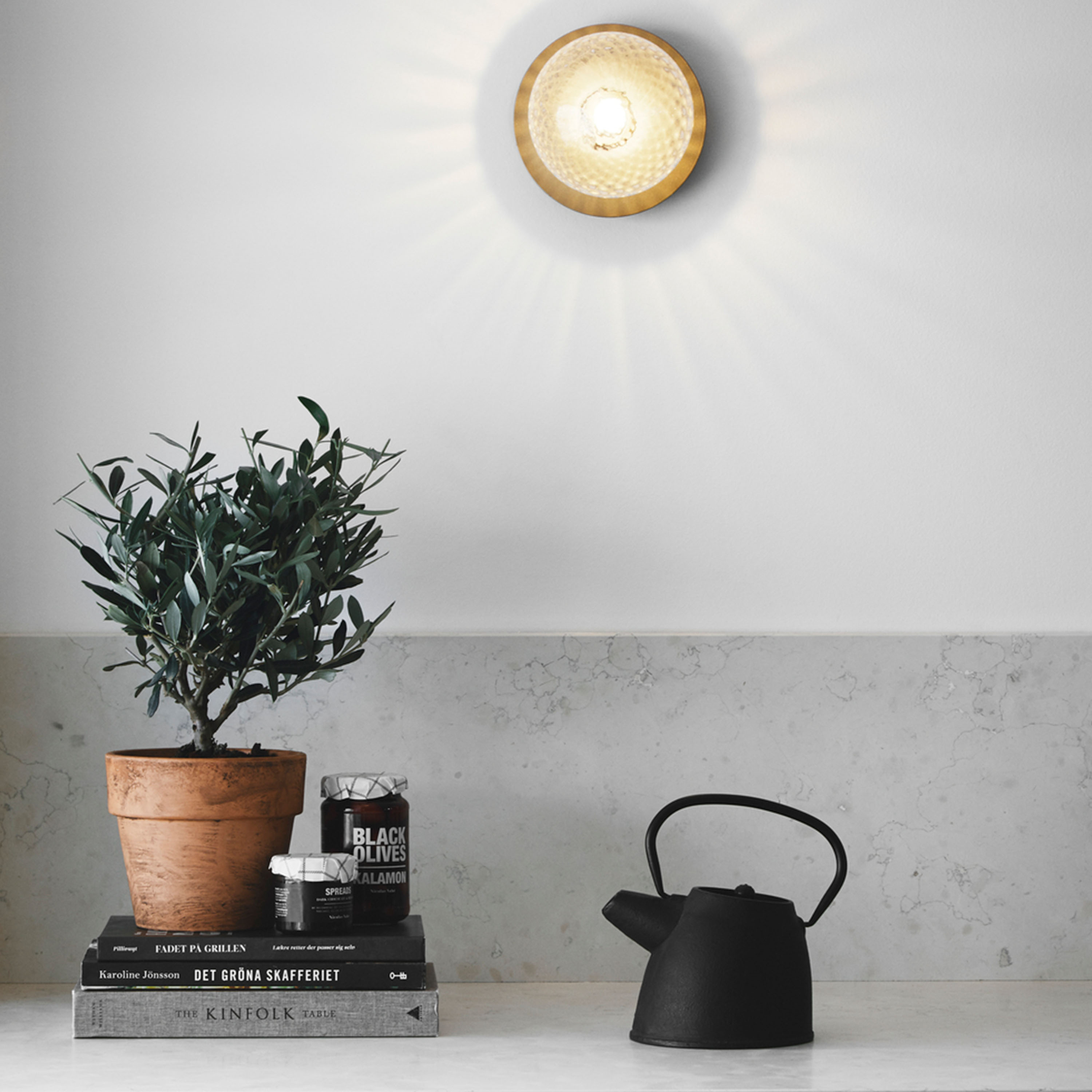 Nuura Liila 1 Vägg/Taklampa Nordic Gold/Optic Clear Medium