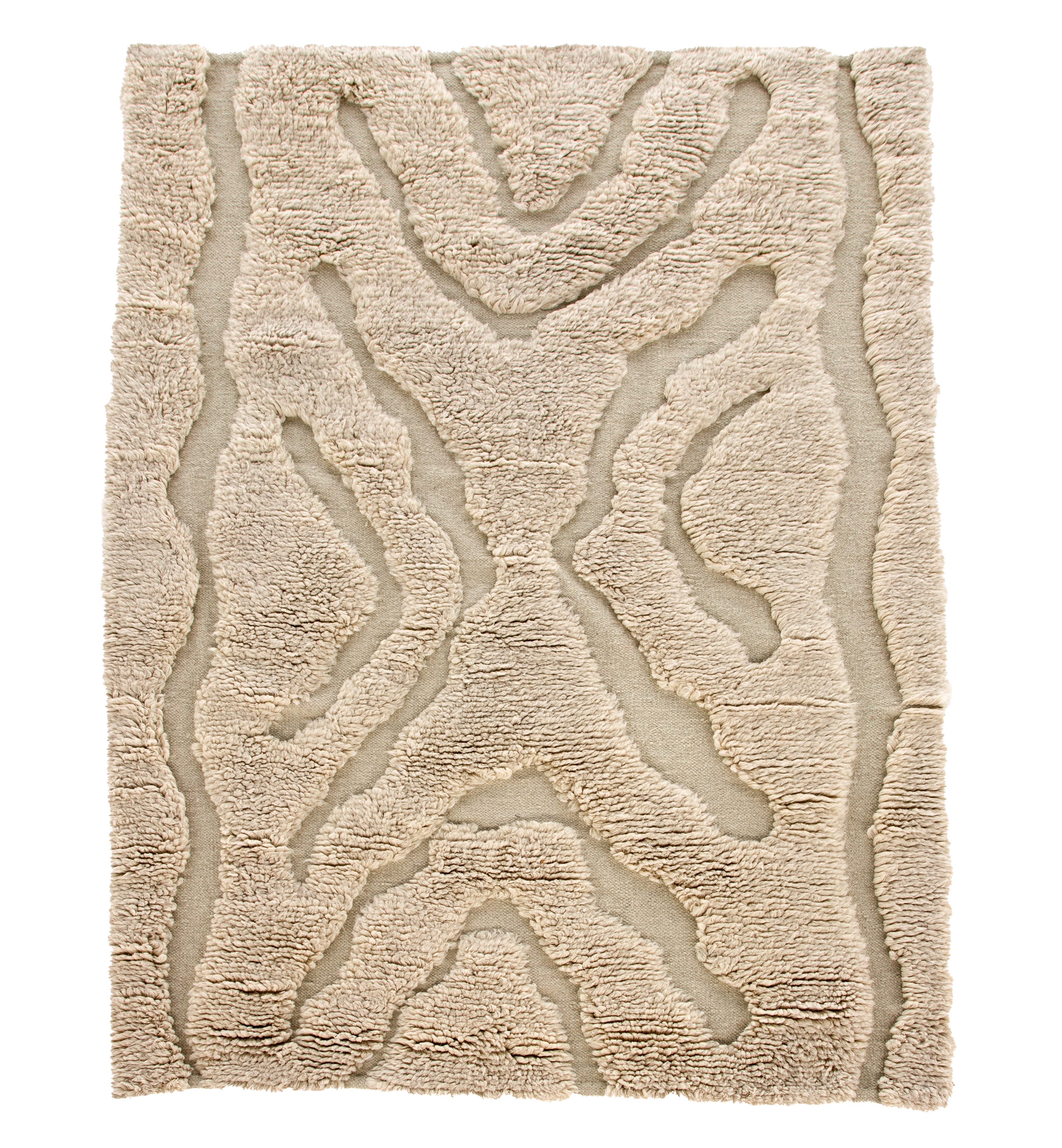 Trondheim x Josefin Lustig Ullmatta Beige/White 170x240