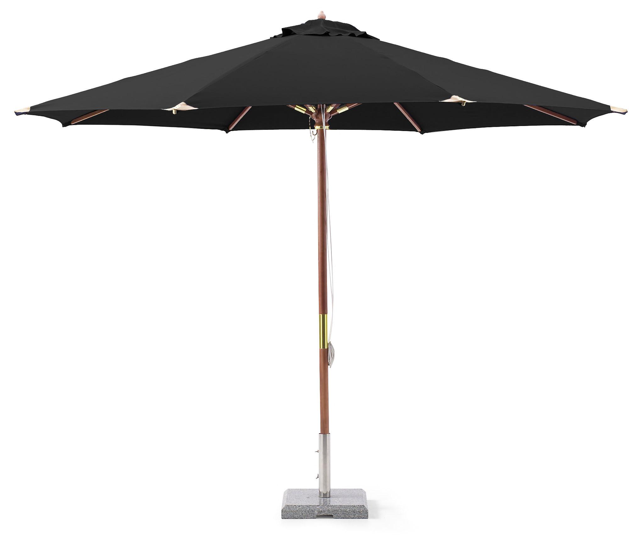 Hillerstorp - Lyx Aurinkovarjo Luonnonväri/Musta 335 cm Puu - Trä, Polyester - Aurinkovarjot