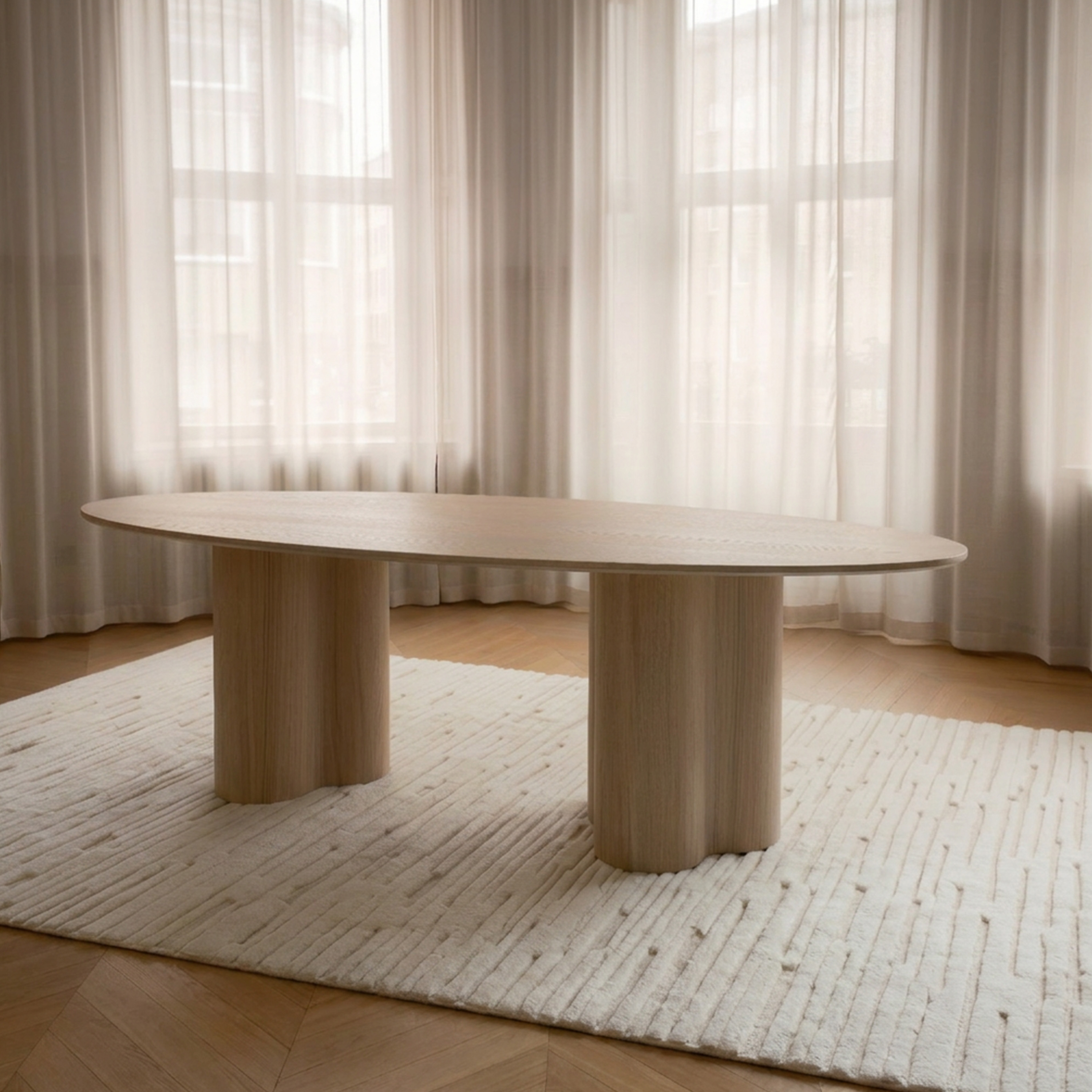 Sleepo Collection Laura Dining Table White Oiled Oak 240cm