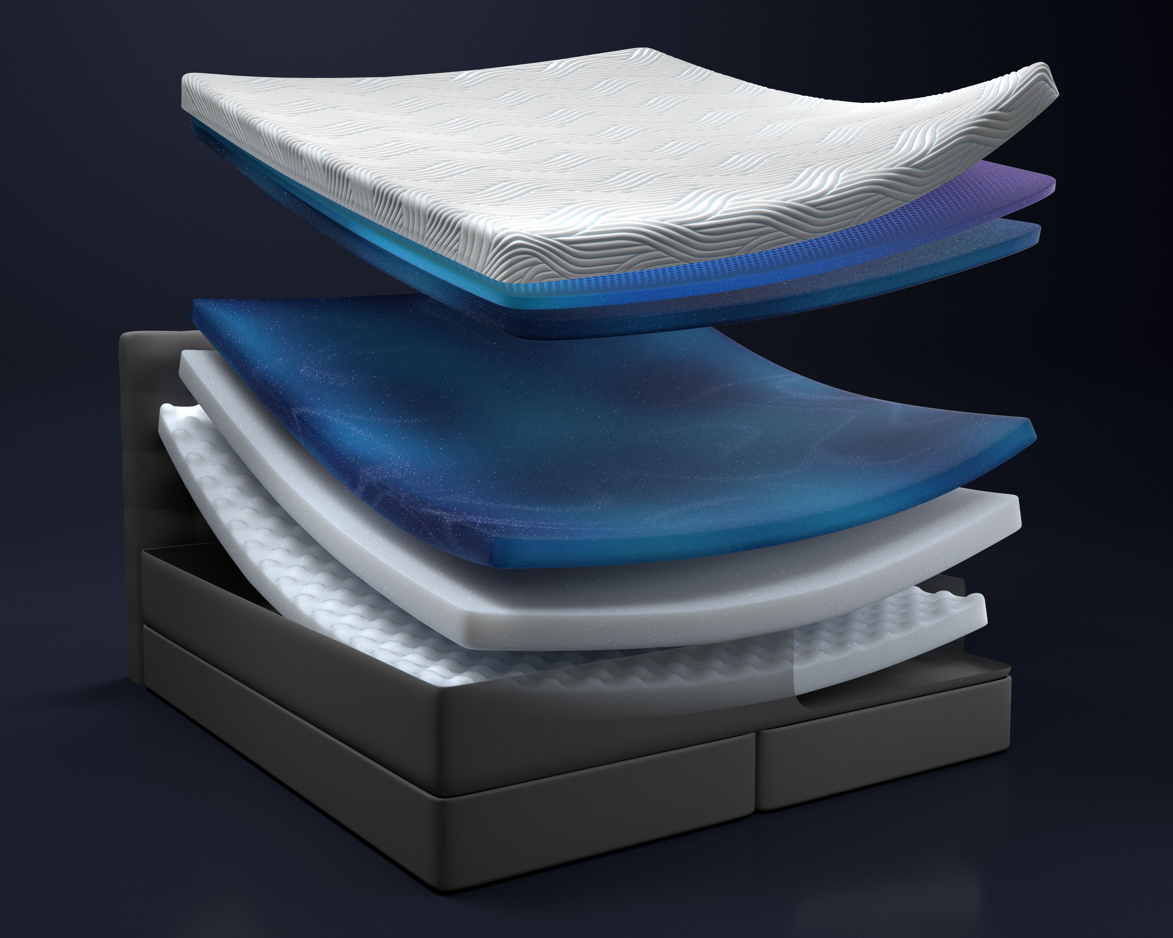 Tempur Promise Kontinentalsäng Ivory 180x200 Pro Plus SmartCool 8cm Mjuk Metallben Krom 12cm