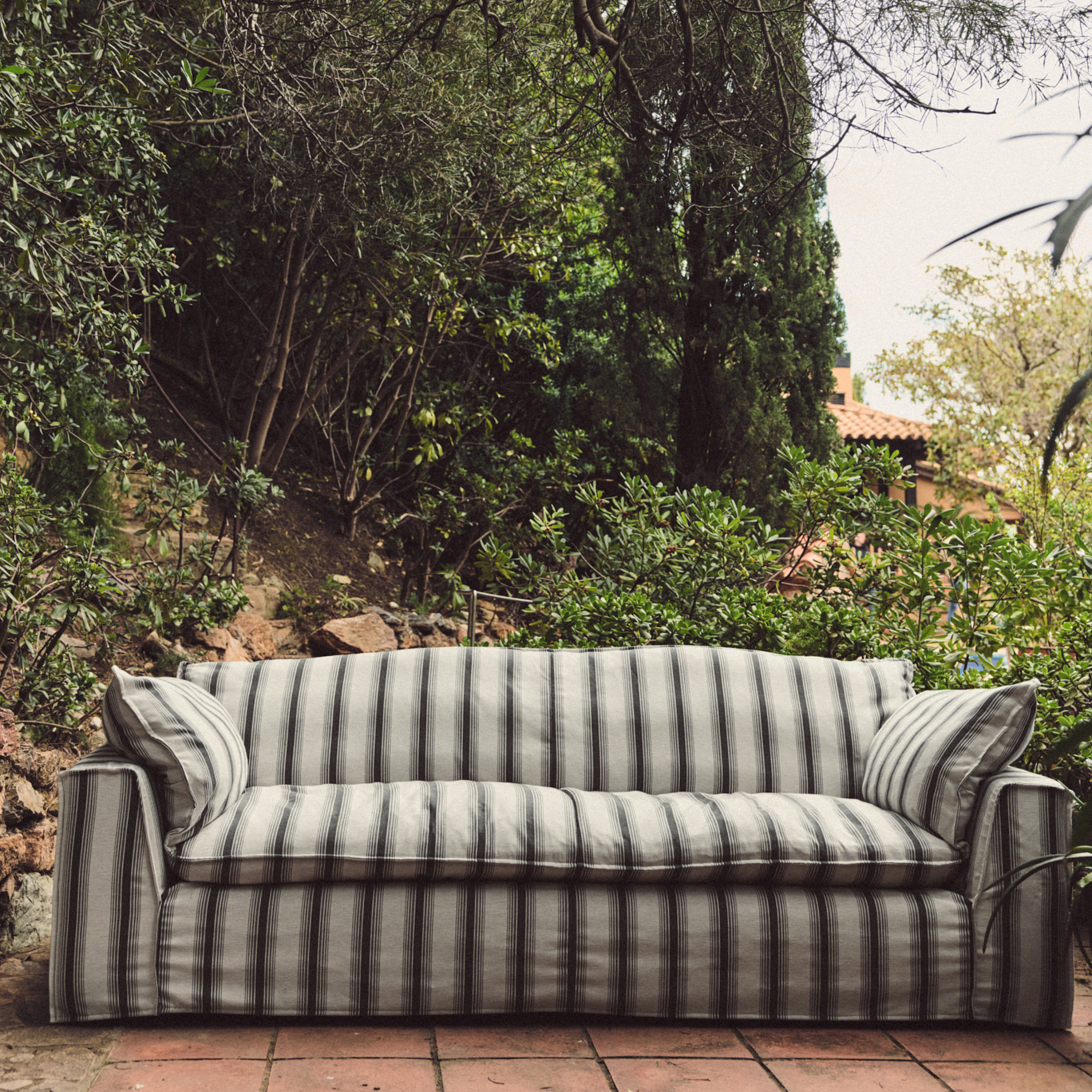 HKliving Nomad Soffa Rocco/Chalkstripe 244cm