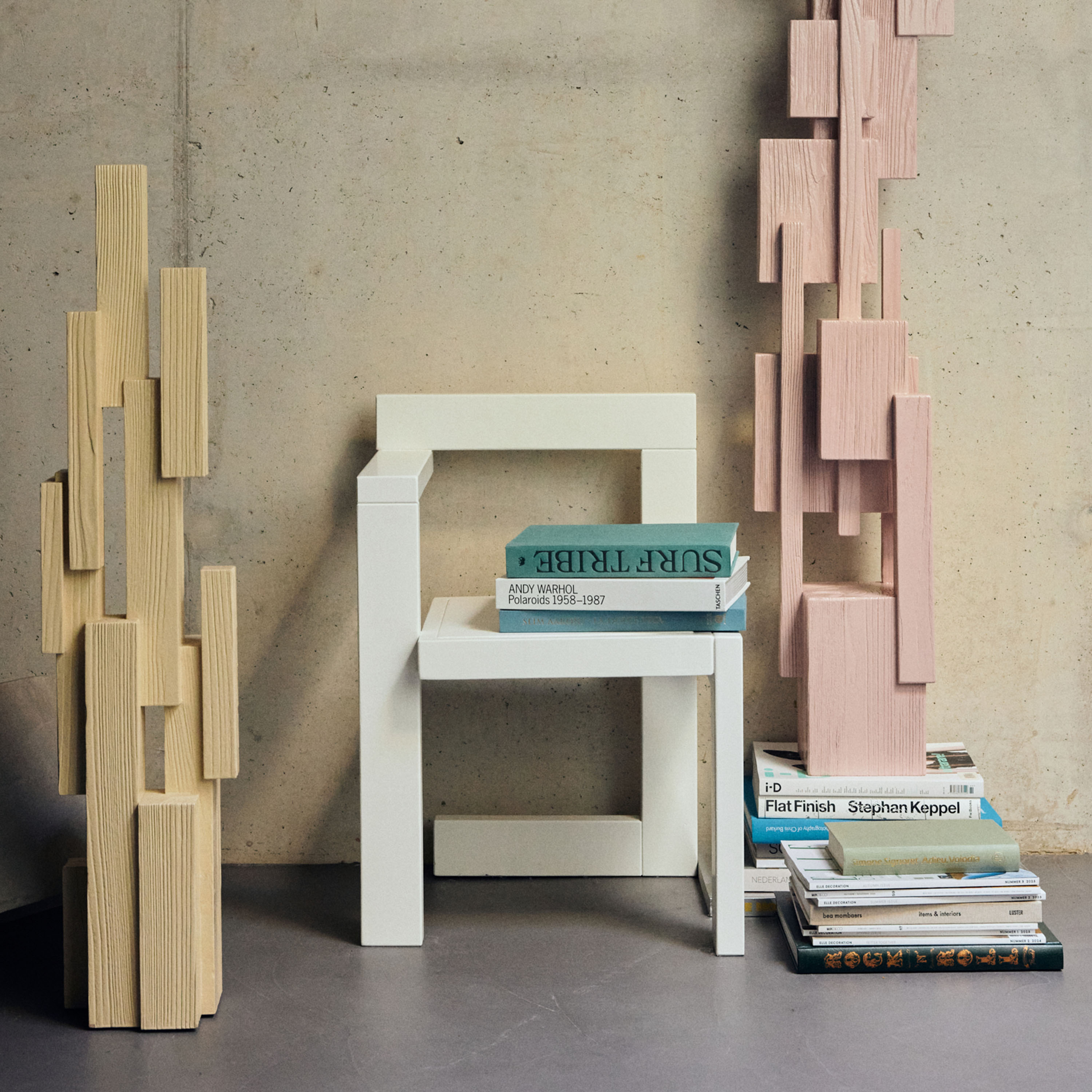 HKliving Skyscraper Skulptur Cream 98cm