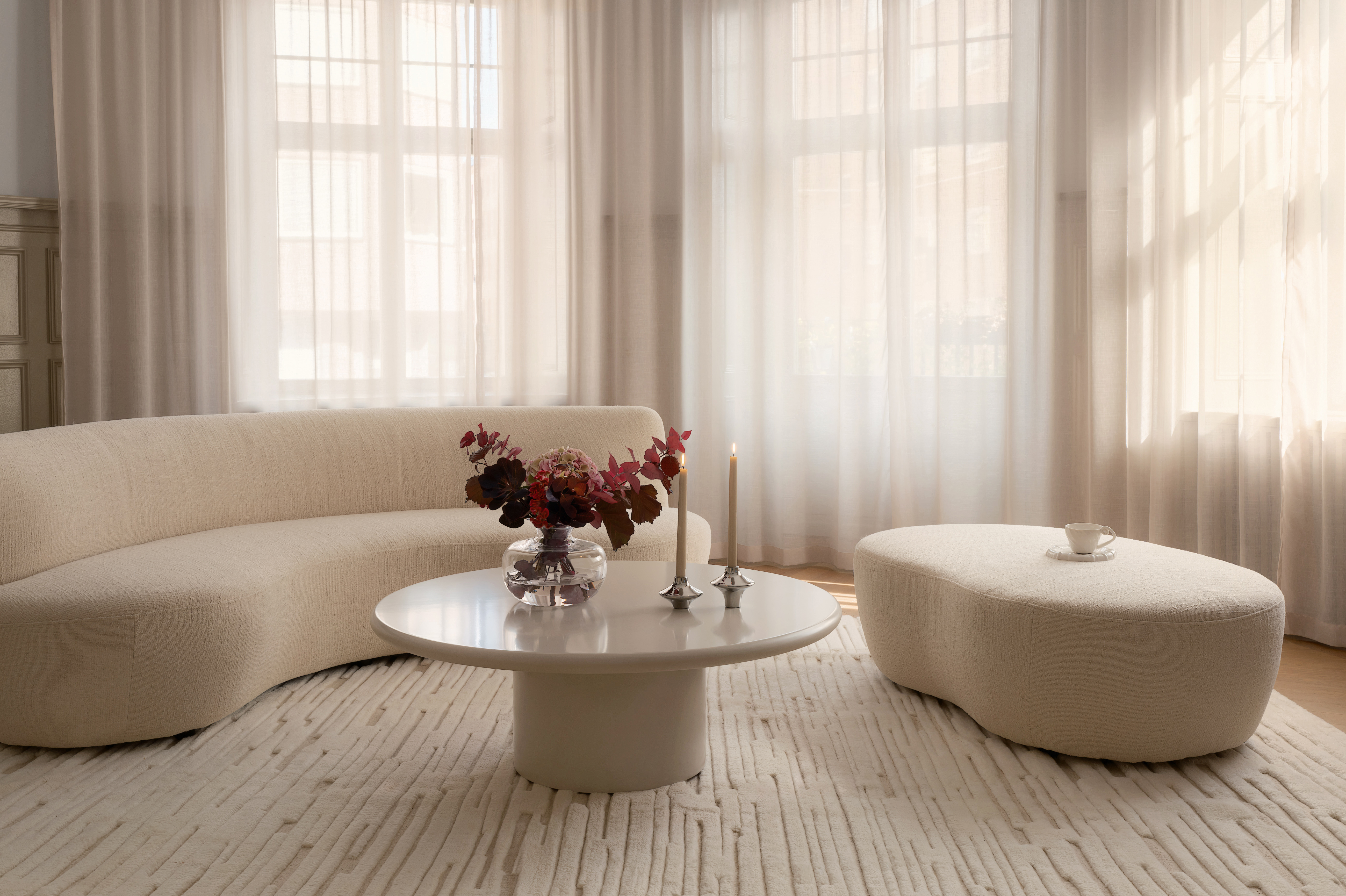 Sleepo Collection Moon 4-seters Sofa Bouclé Beige 240 cm