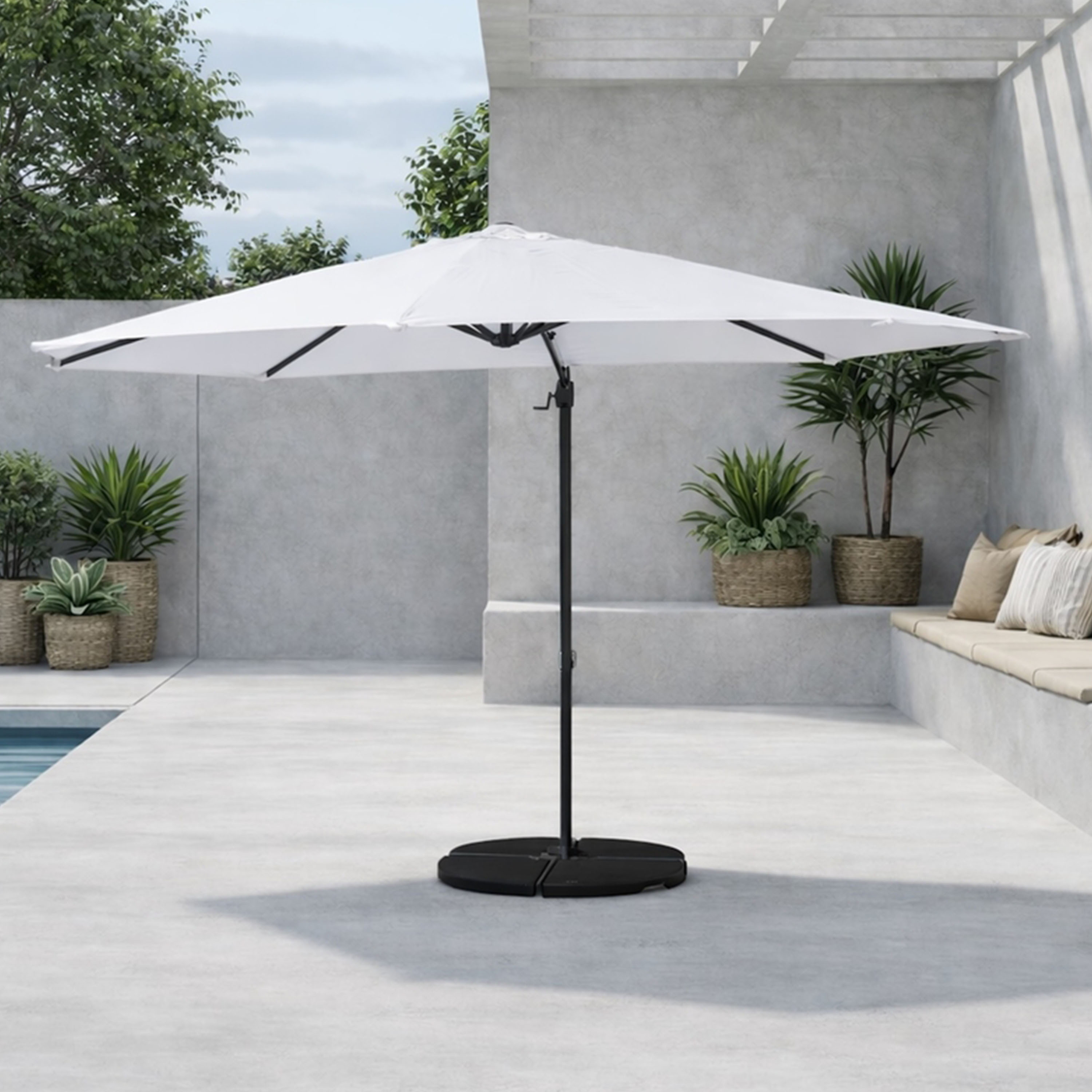 Venture Home Leeds Hängparasoll Vit 300cm