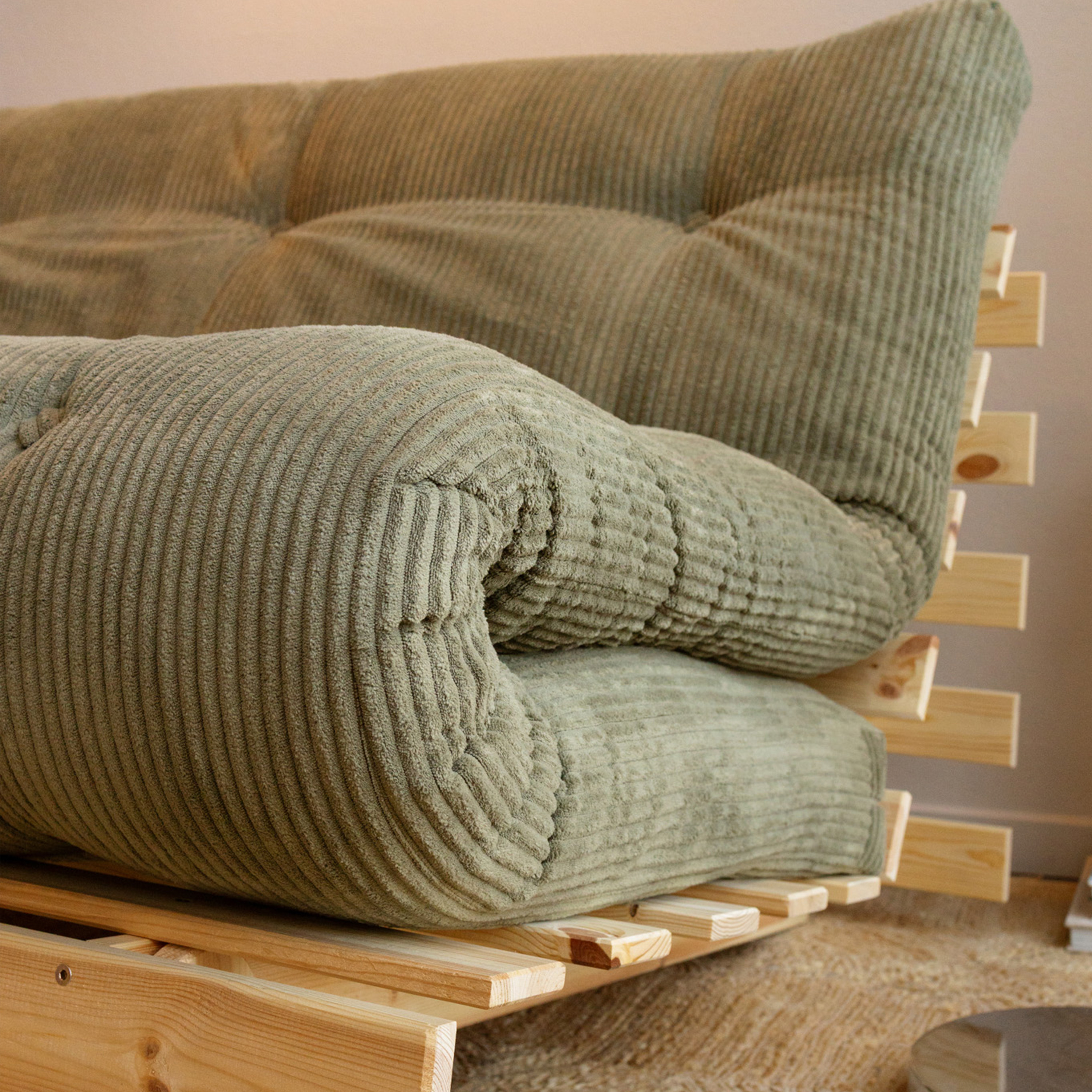 Karup Design Roots Sovesofa Raw/Khaki Green 140cm