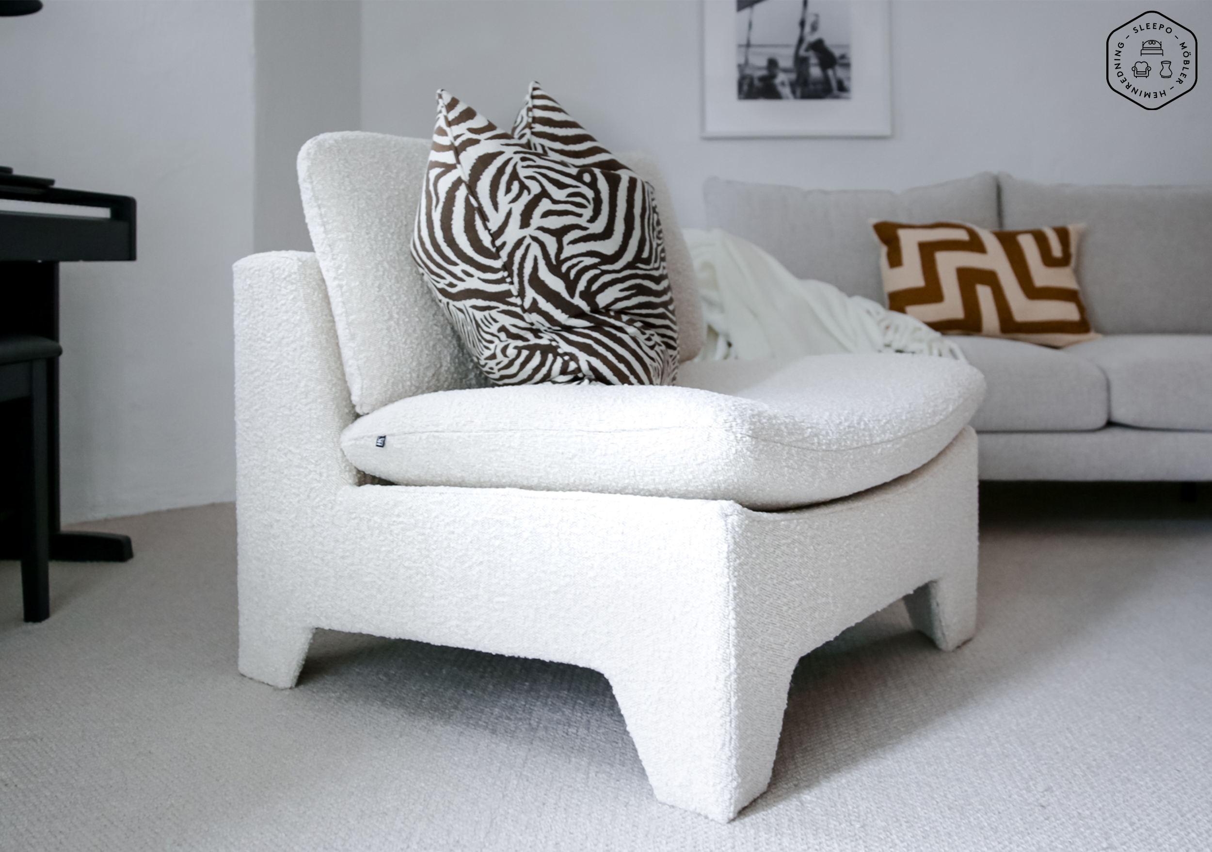 HKliving Retro Fåtölj Cream