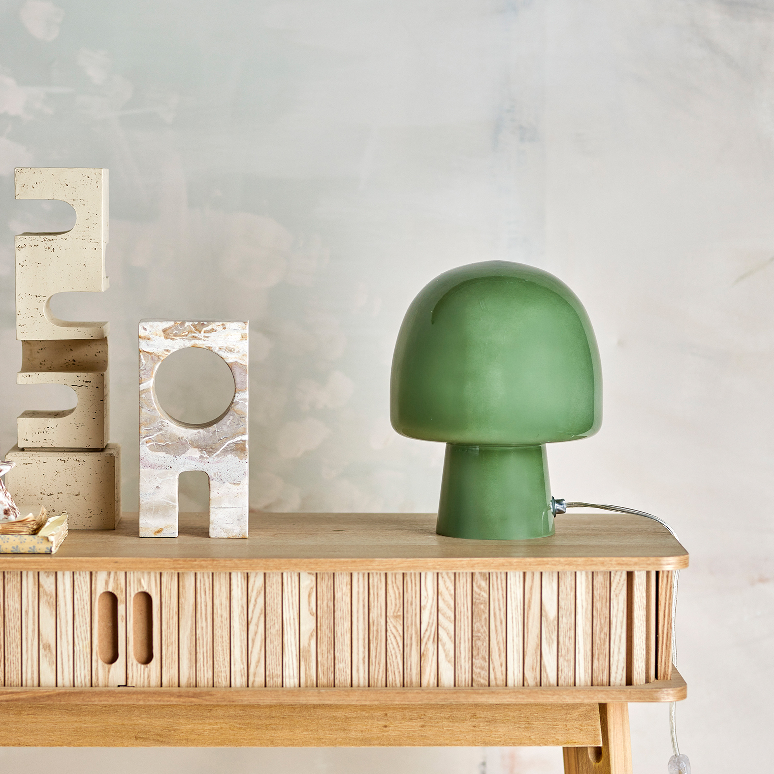 Bloomingville Paddy Pöytävalaisin Lasi Vihreä