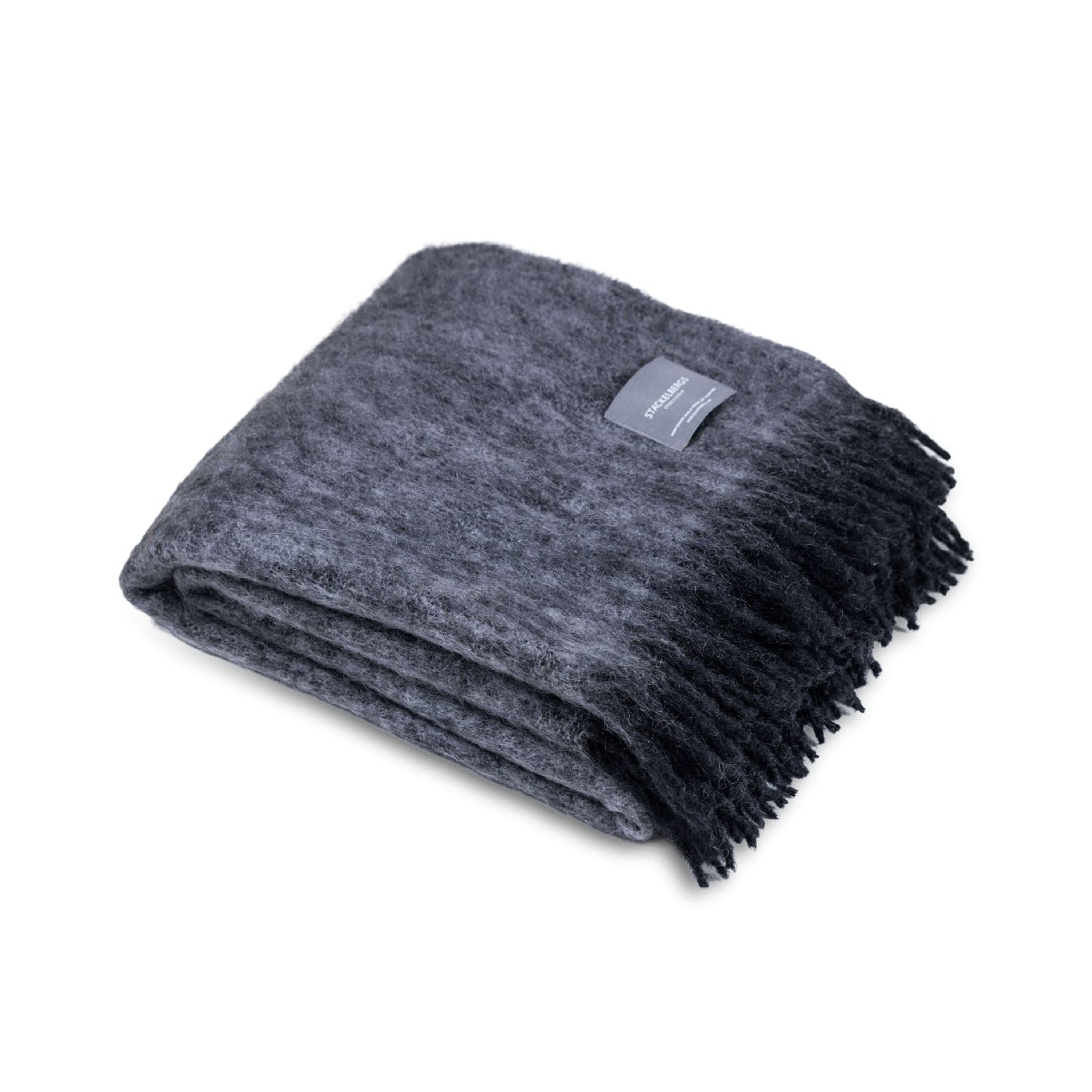 Mohair Pläd Black & Skiffer Melange