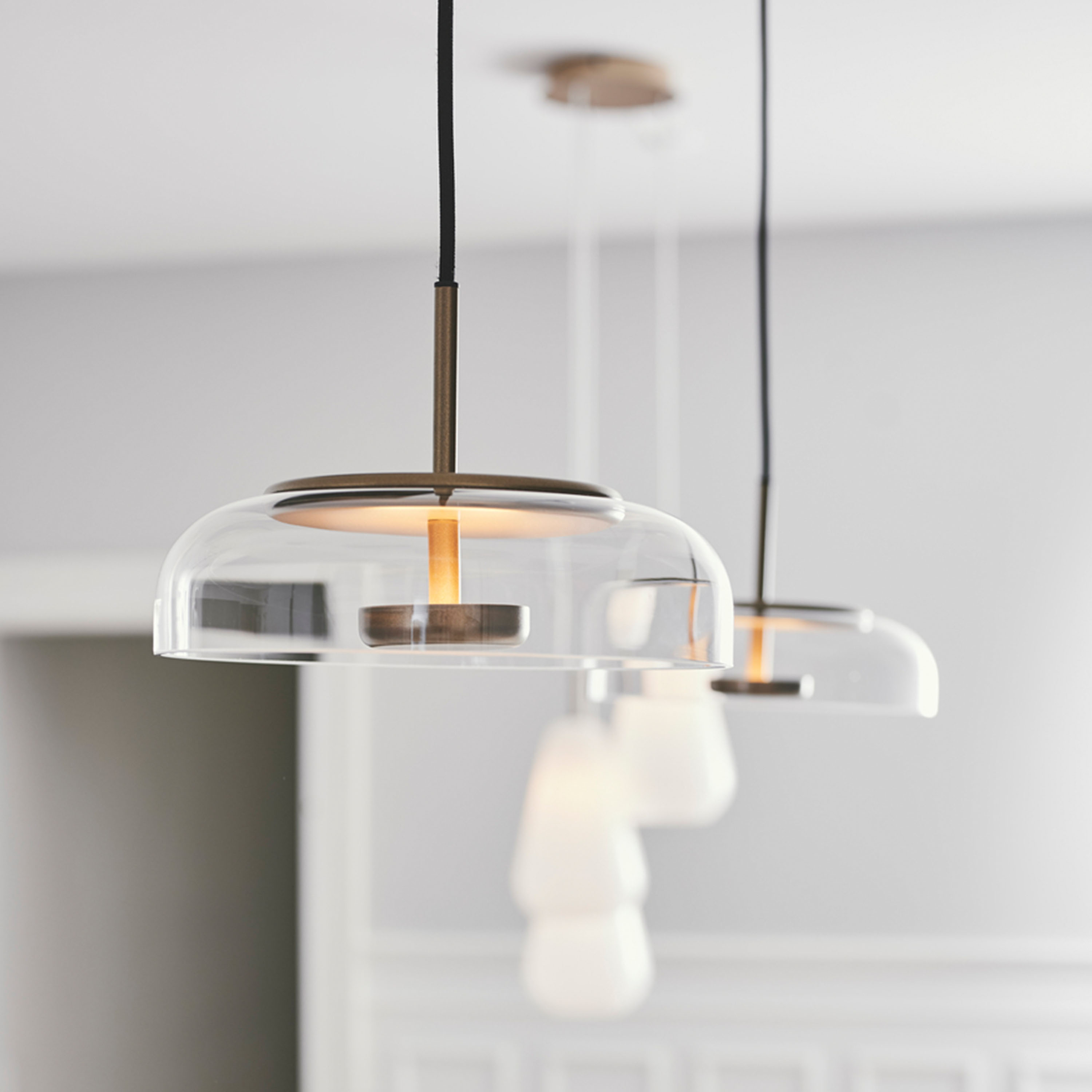 Nuura Blossi 1 Taklampa Nordic Gold/Clear Ø23