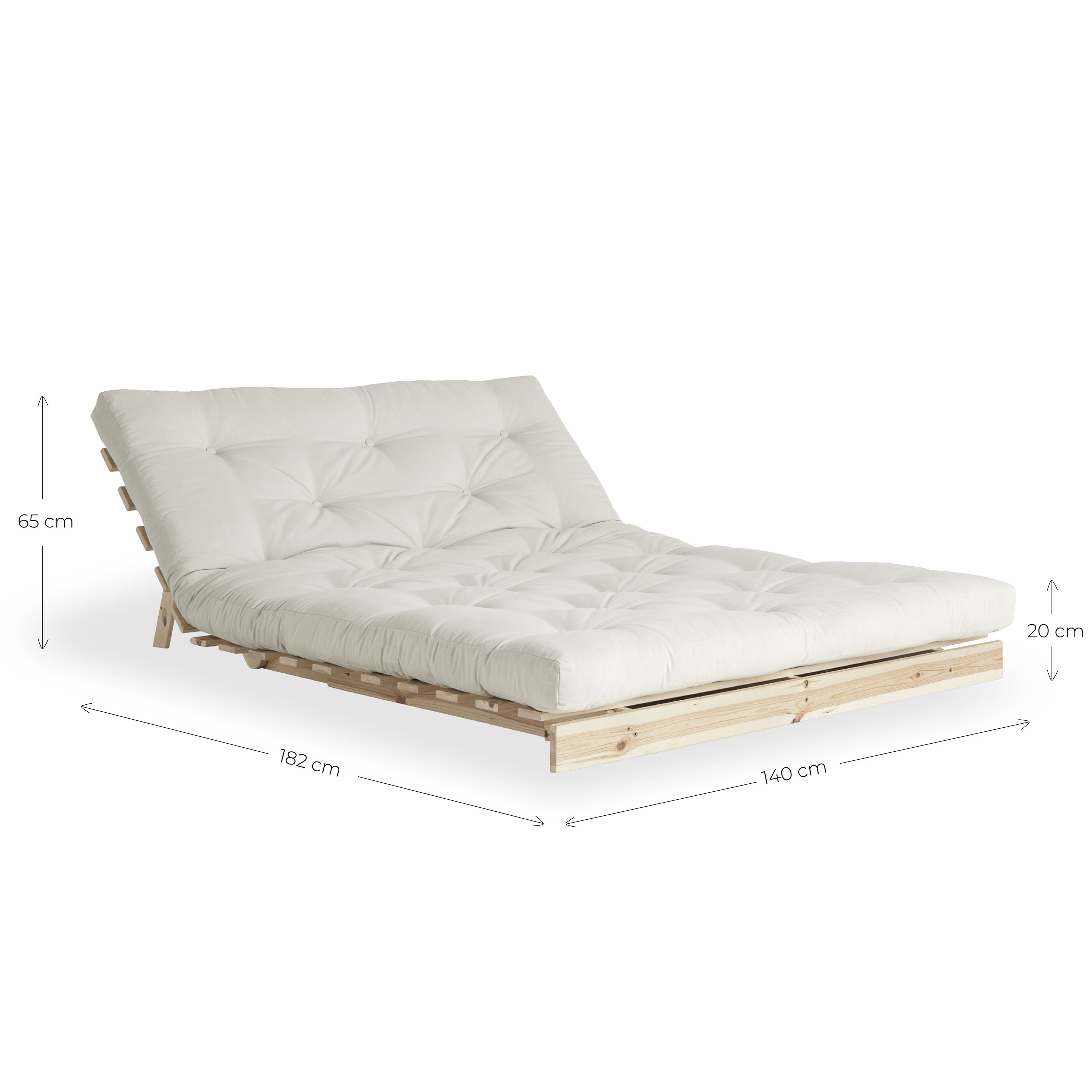 Karup Design Roots Vuodesohva Ruskea/Natural 140cm
