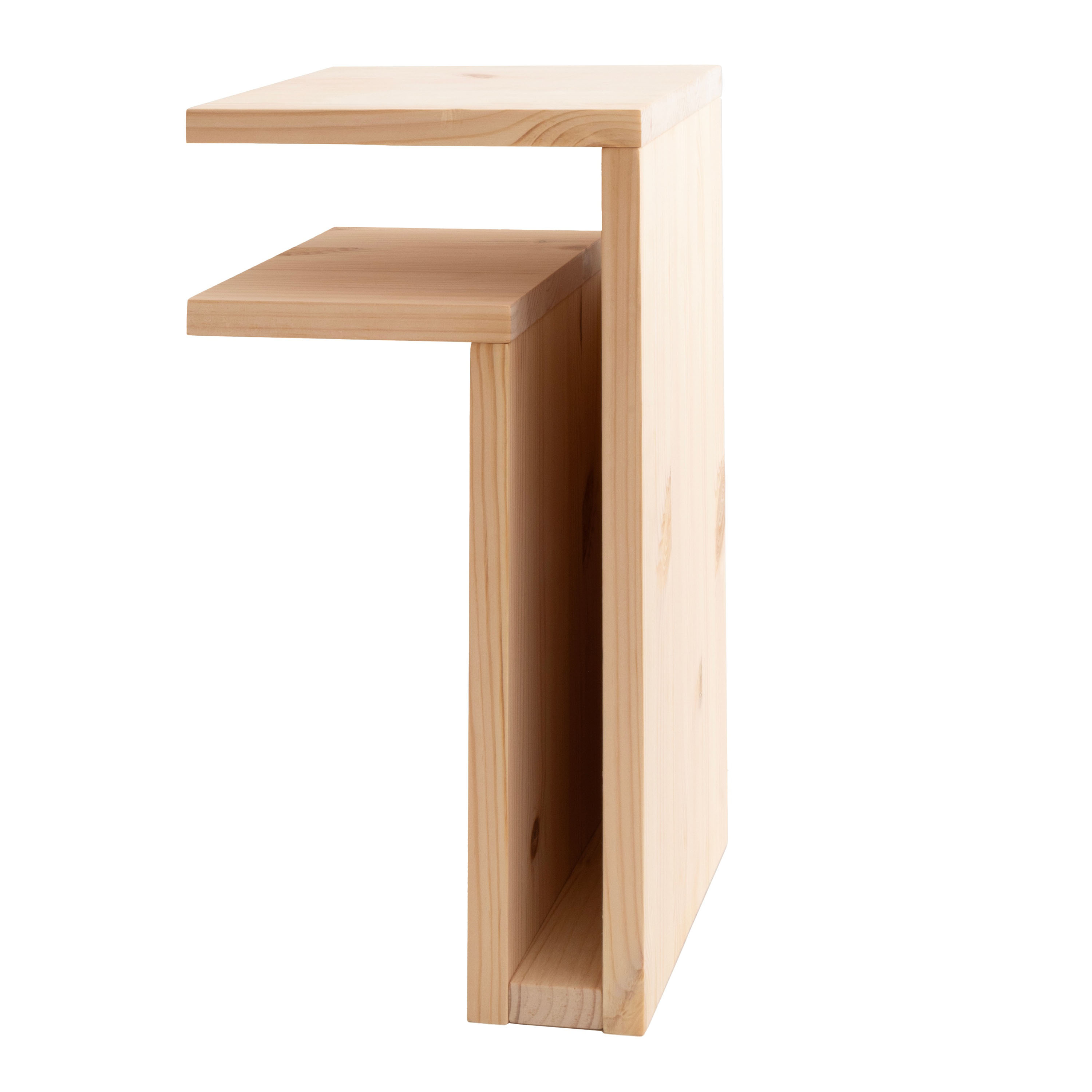 F-Shelf Play Left Bedside Table Pine