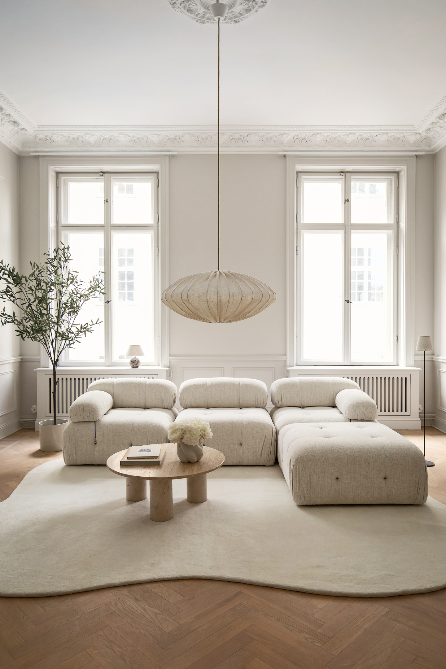 Sleepo Collection Valeri Soffbord Travertin 85cm