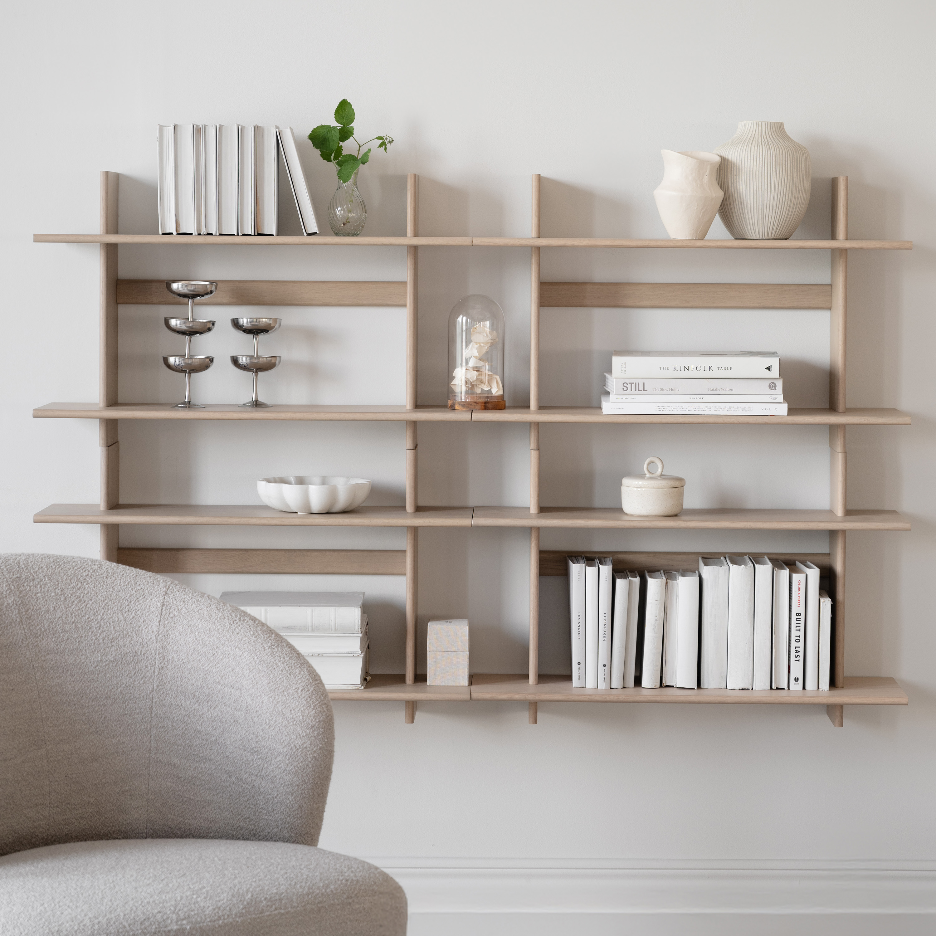 Rowico Home Westlock Wandregal Weiß pigmentierte Eiche 75x48