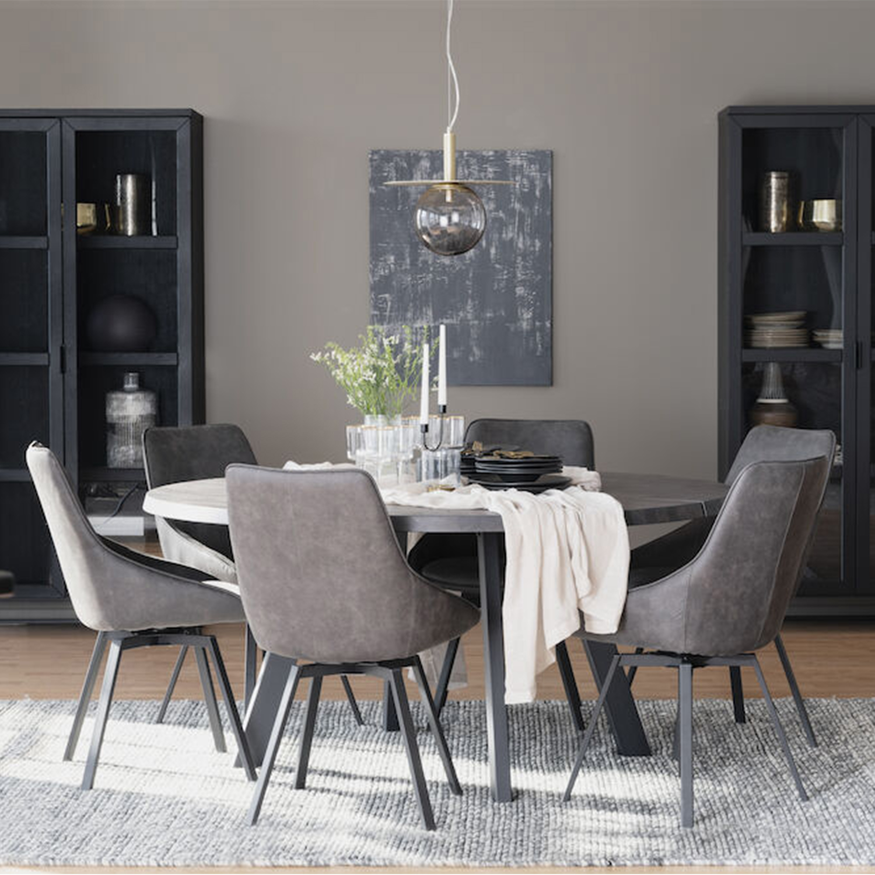 Rowico Home Fred Esstisch Dunkelbraun Ø160