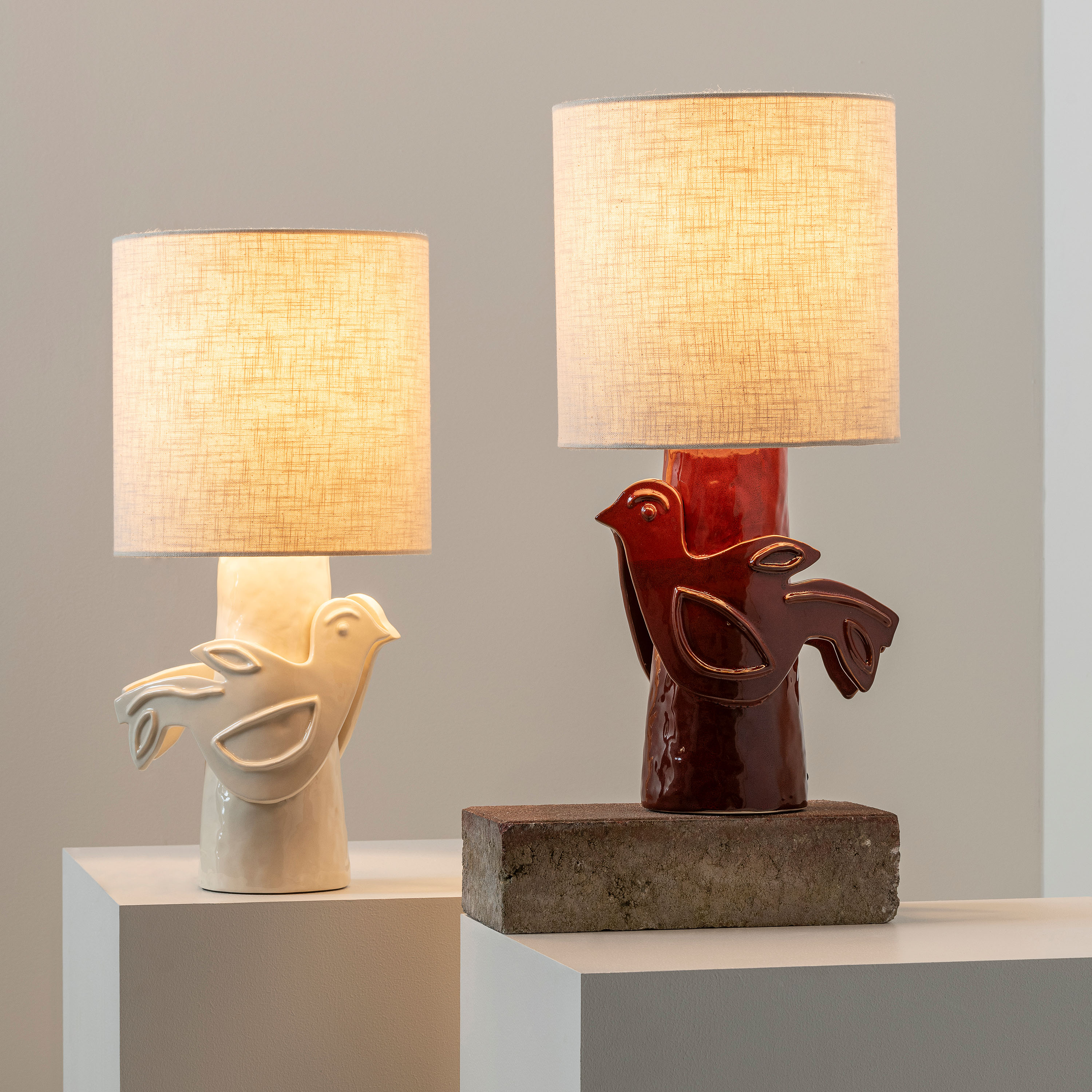 Paloma Bordslampa Red/Beige 52cm