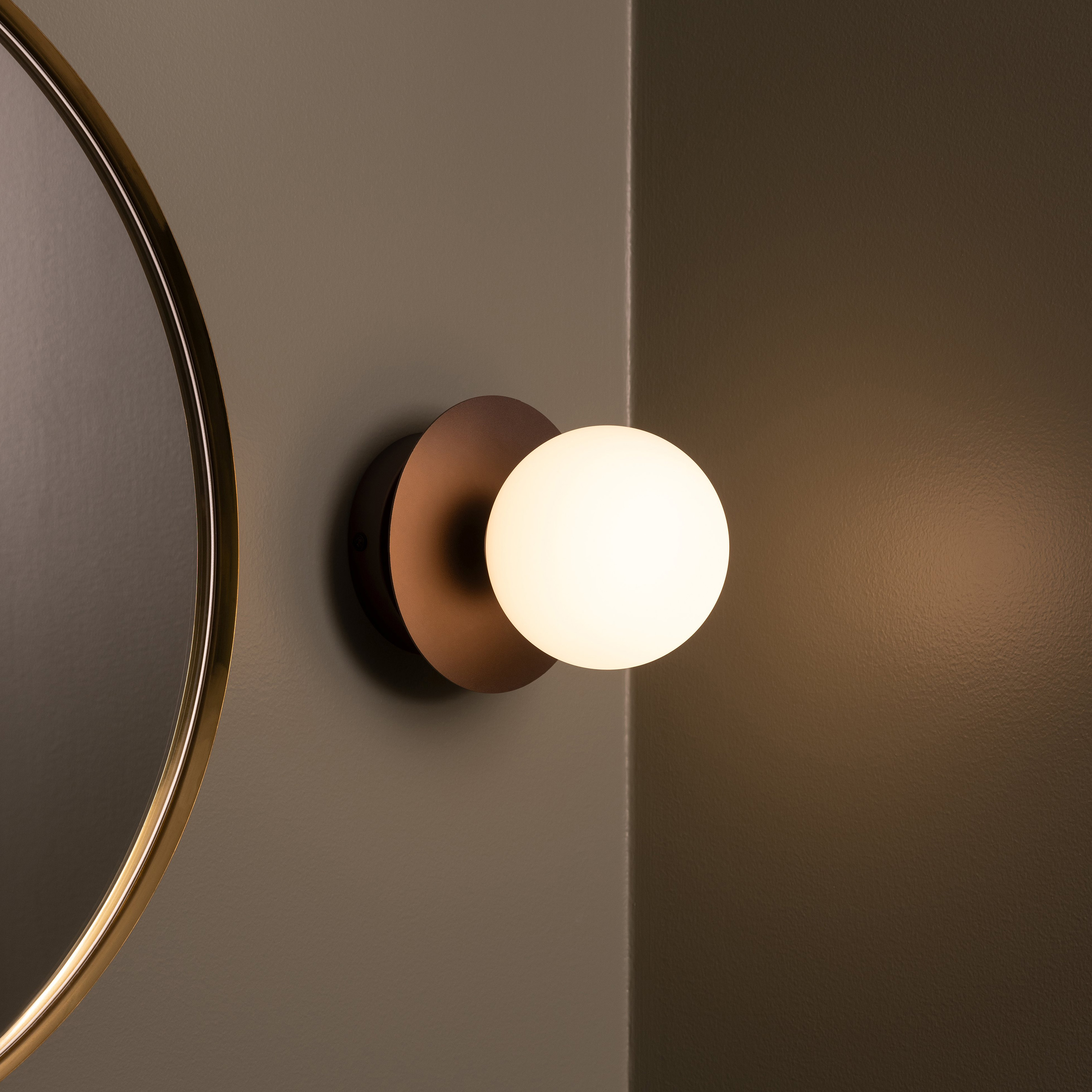 Globen Lighting Art Deco Vägglampa/Plafond Bronze/Vit Ø16