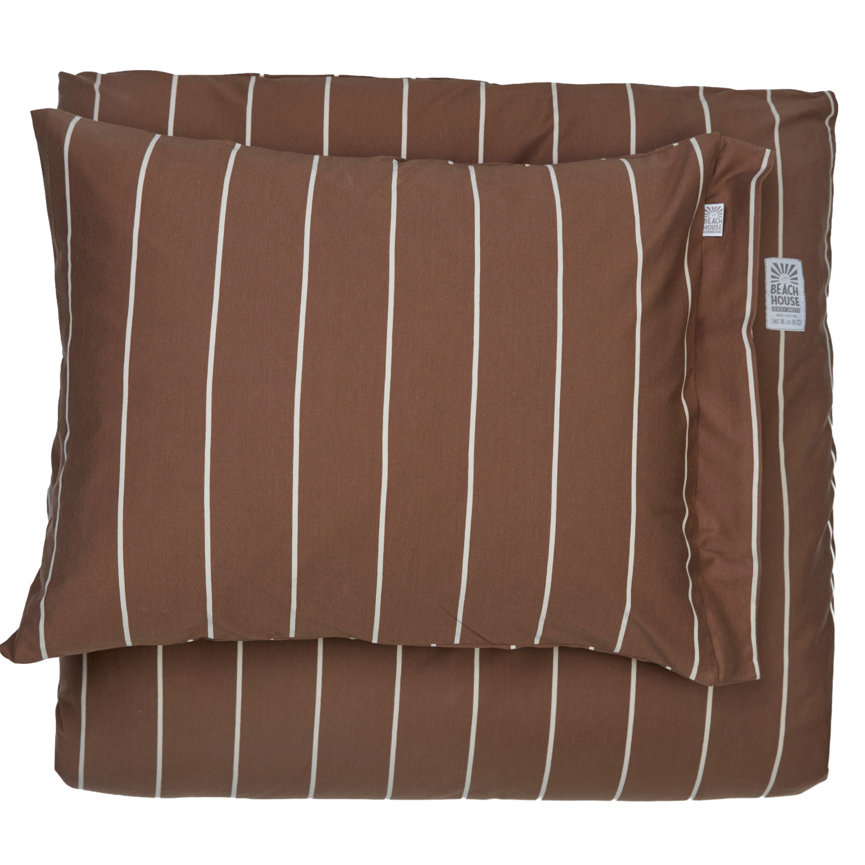 Lines Duvet Cover Set Choco/Greige Single