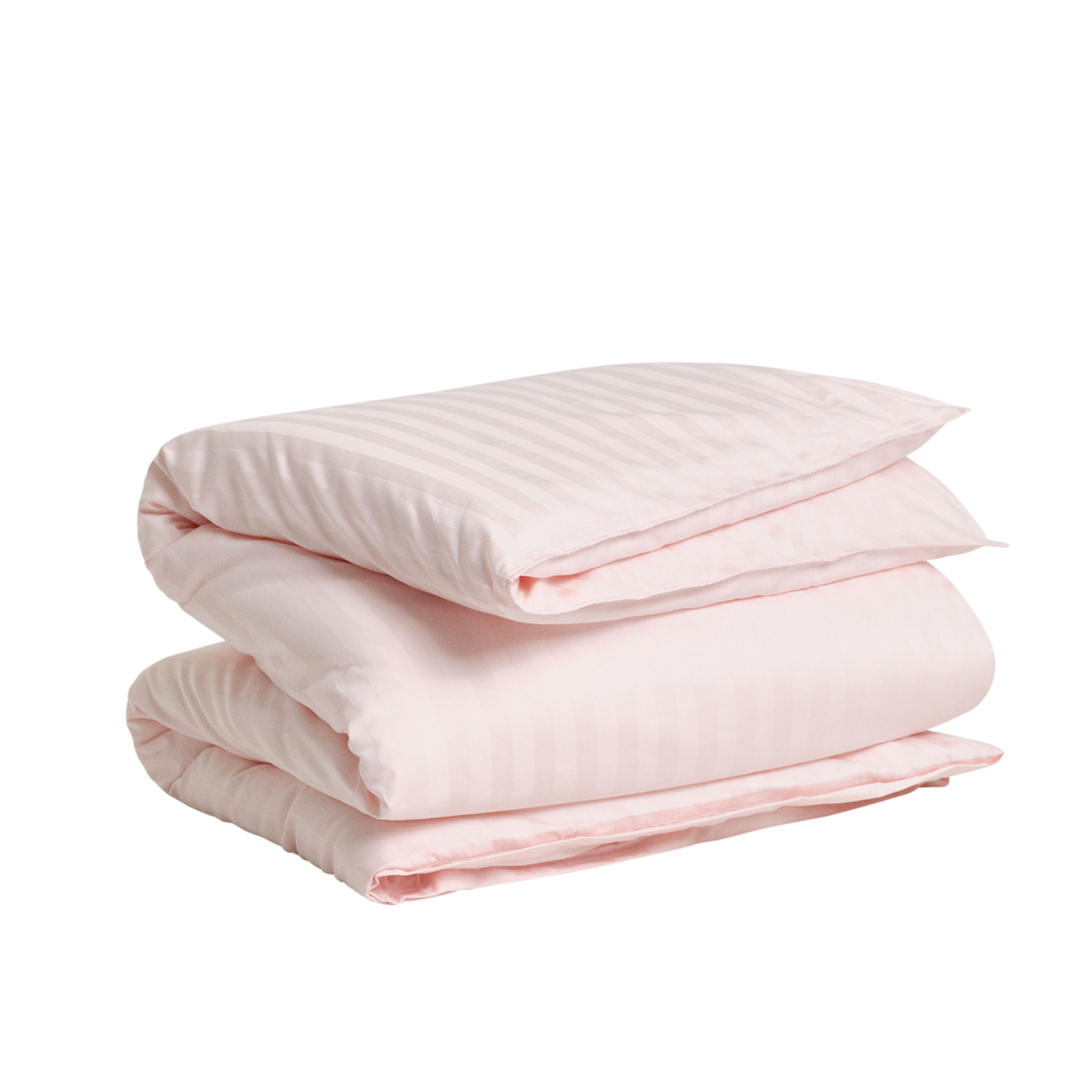 Sateen Stripes Bettbezug Almost Pink 150x210