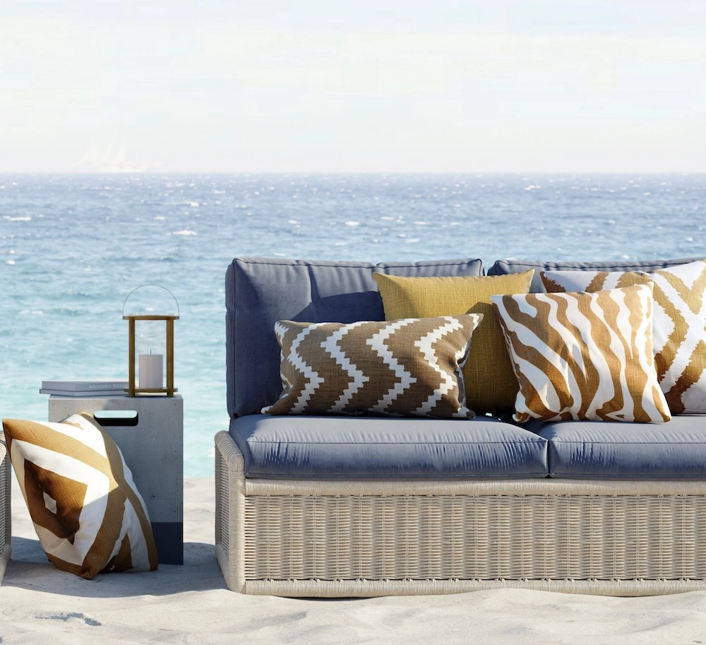 Chhatwal &amp; Jonsson Zebra Outdoor Dekokissen Beige/Weiß 50x50