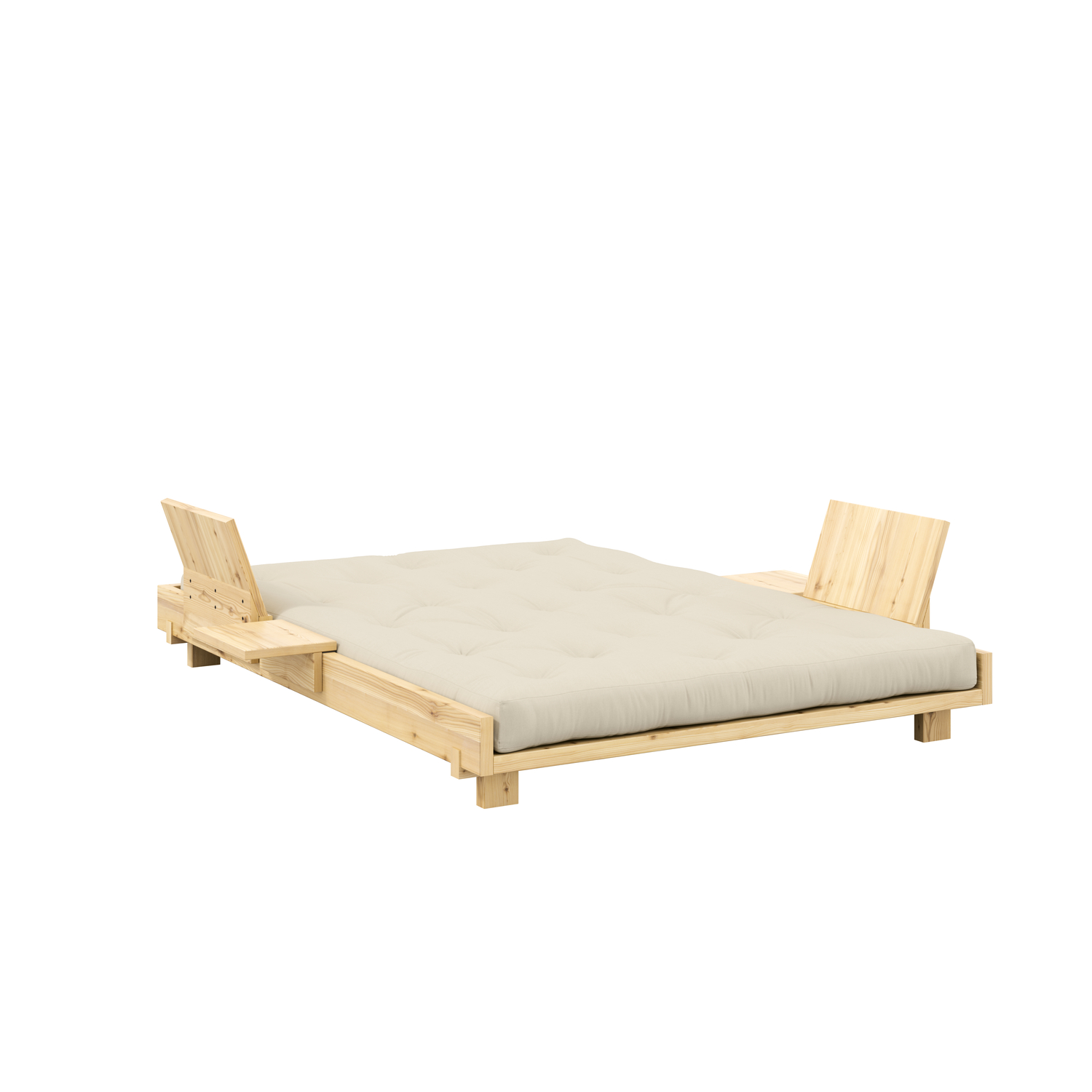 Karup Design - Social Bäddsoffa Natur/Beige 140cm inkl 2 Ryggstöd/Sidobord - Trä