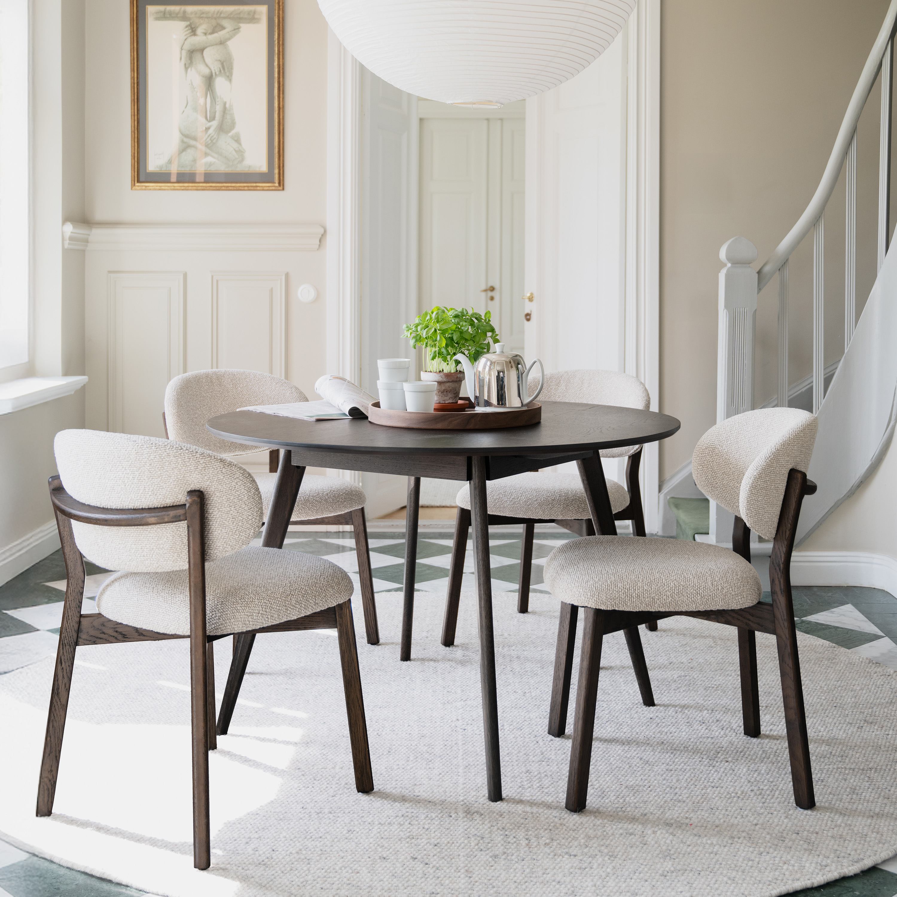 Rowico Home Patterson Esszimmerstuhl Beige/Braune Eiche