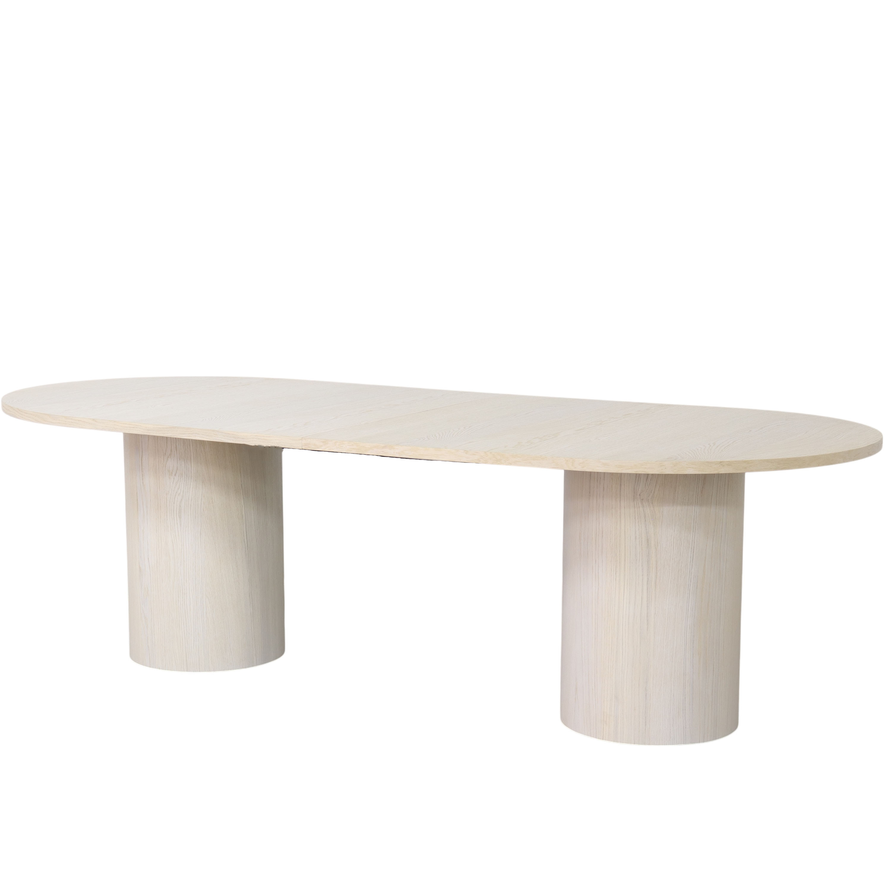 Bella Dining Table White Oiled Oak 250+50+50