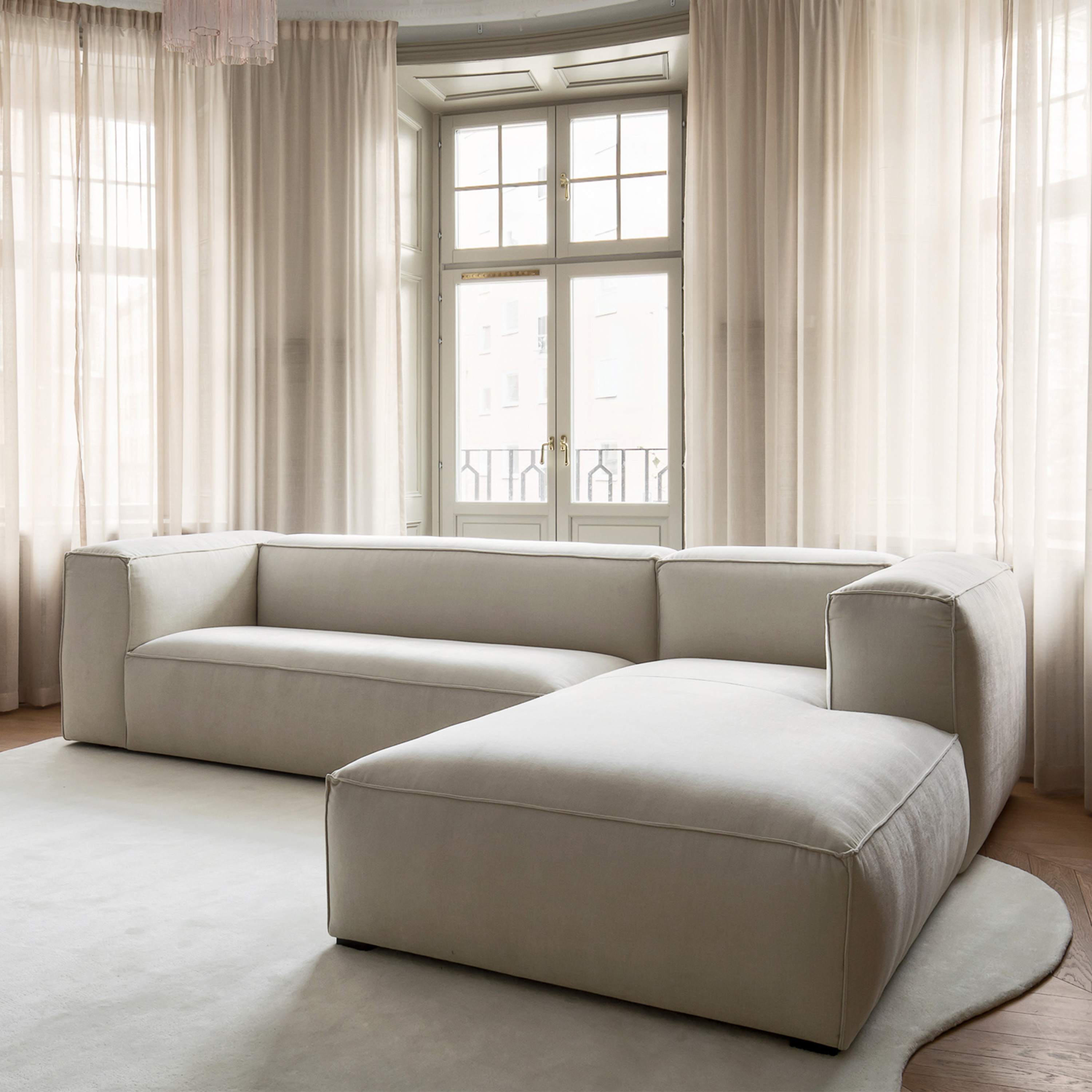 Sleepo Collection Luca Divaanisohva Oikea Creme 309cm