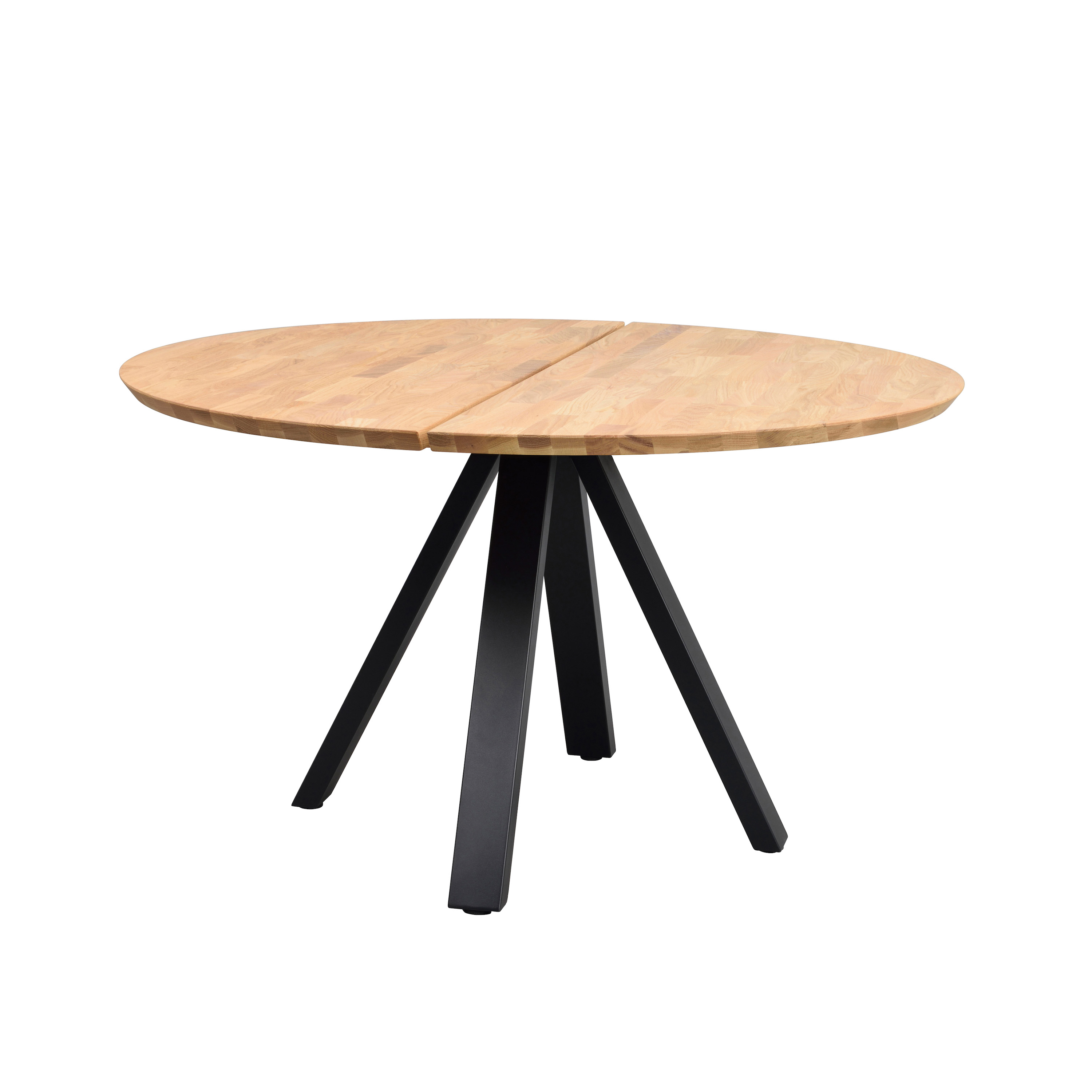 Rowico Home - Carradale Esstisch V-Bein Eiche/Schwarz Ø130 - Holz