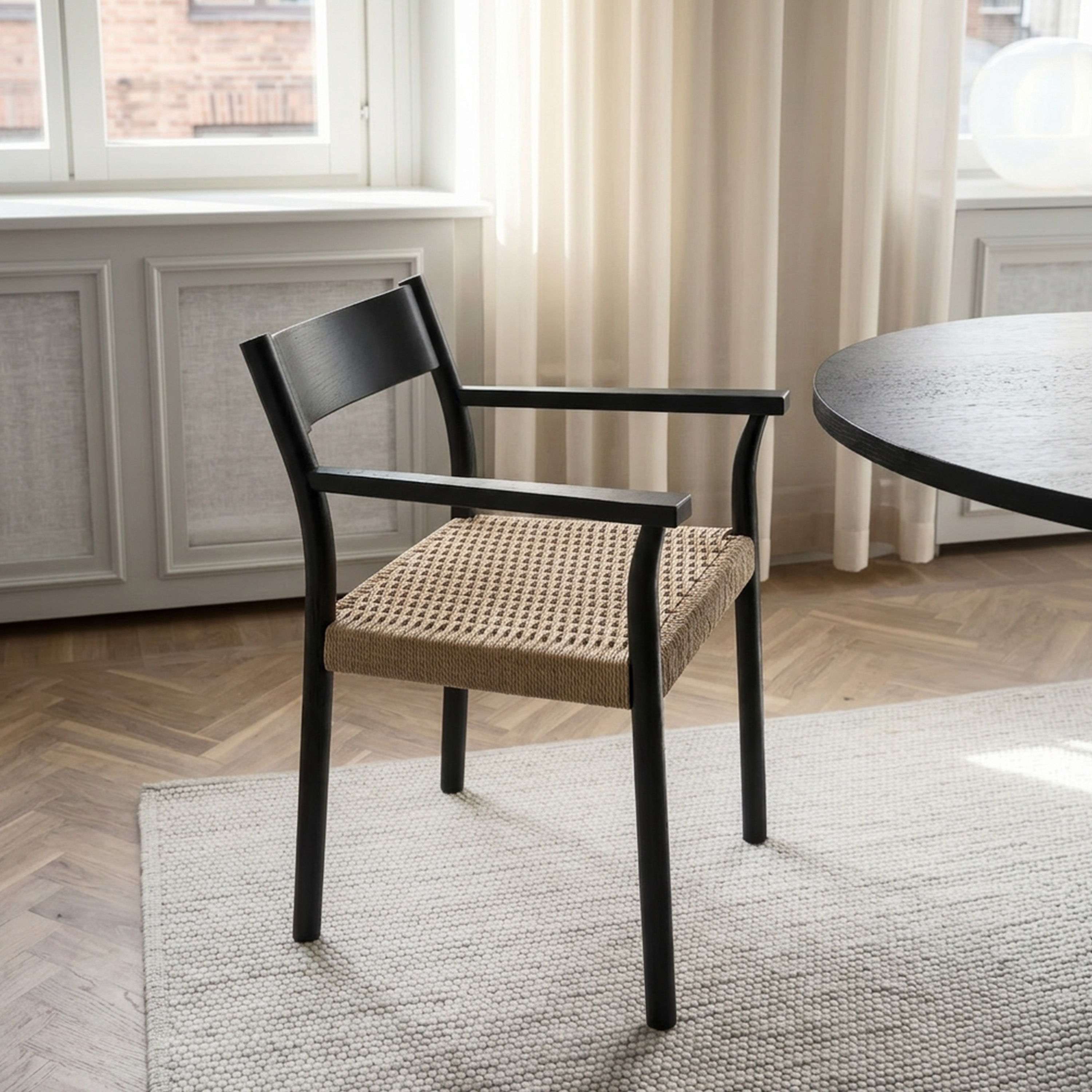 Sleepo Collection Colin Dining Armchair Black Stained Oak