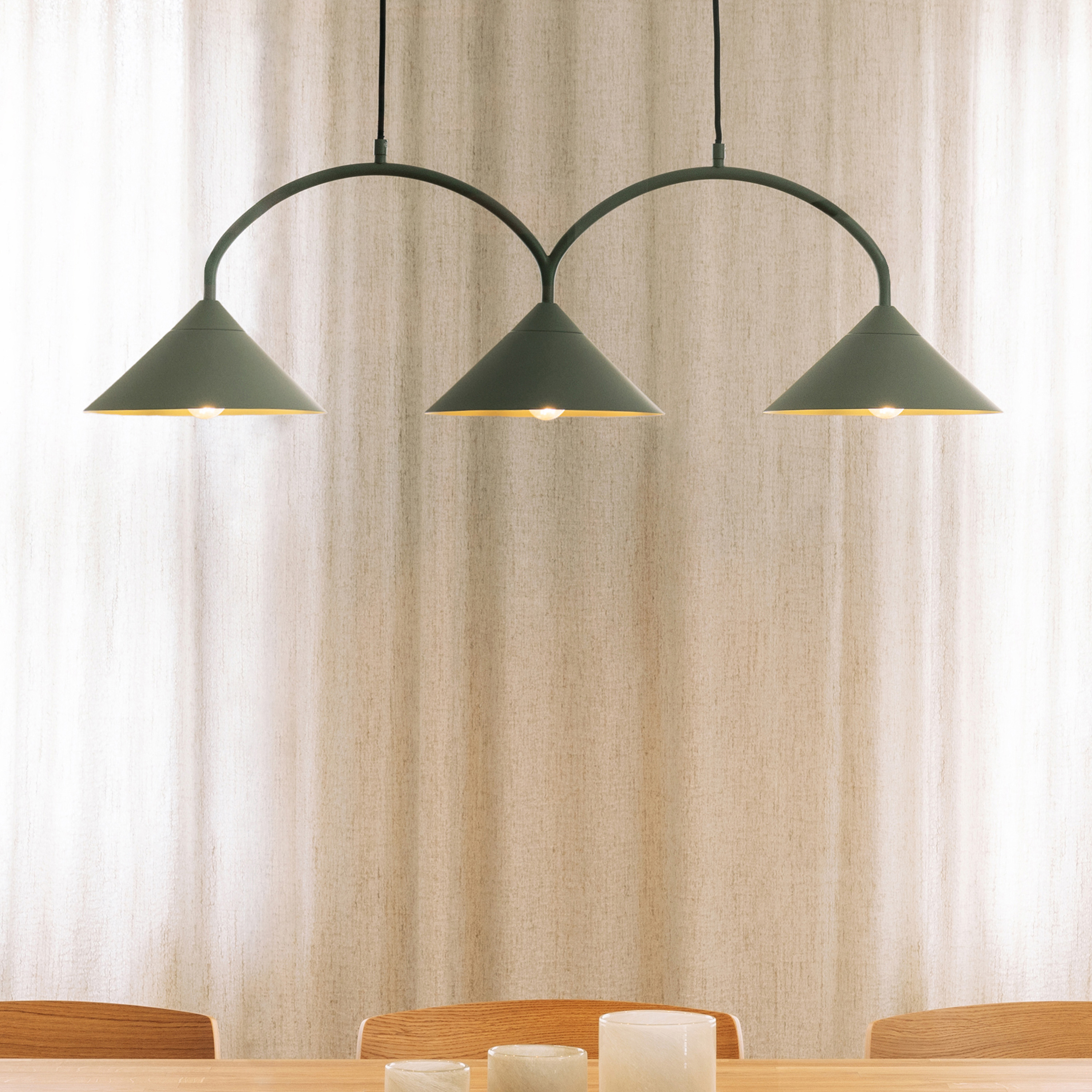 Globen Lighting Curve 3 Taklampa Grön