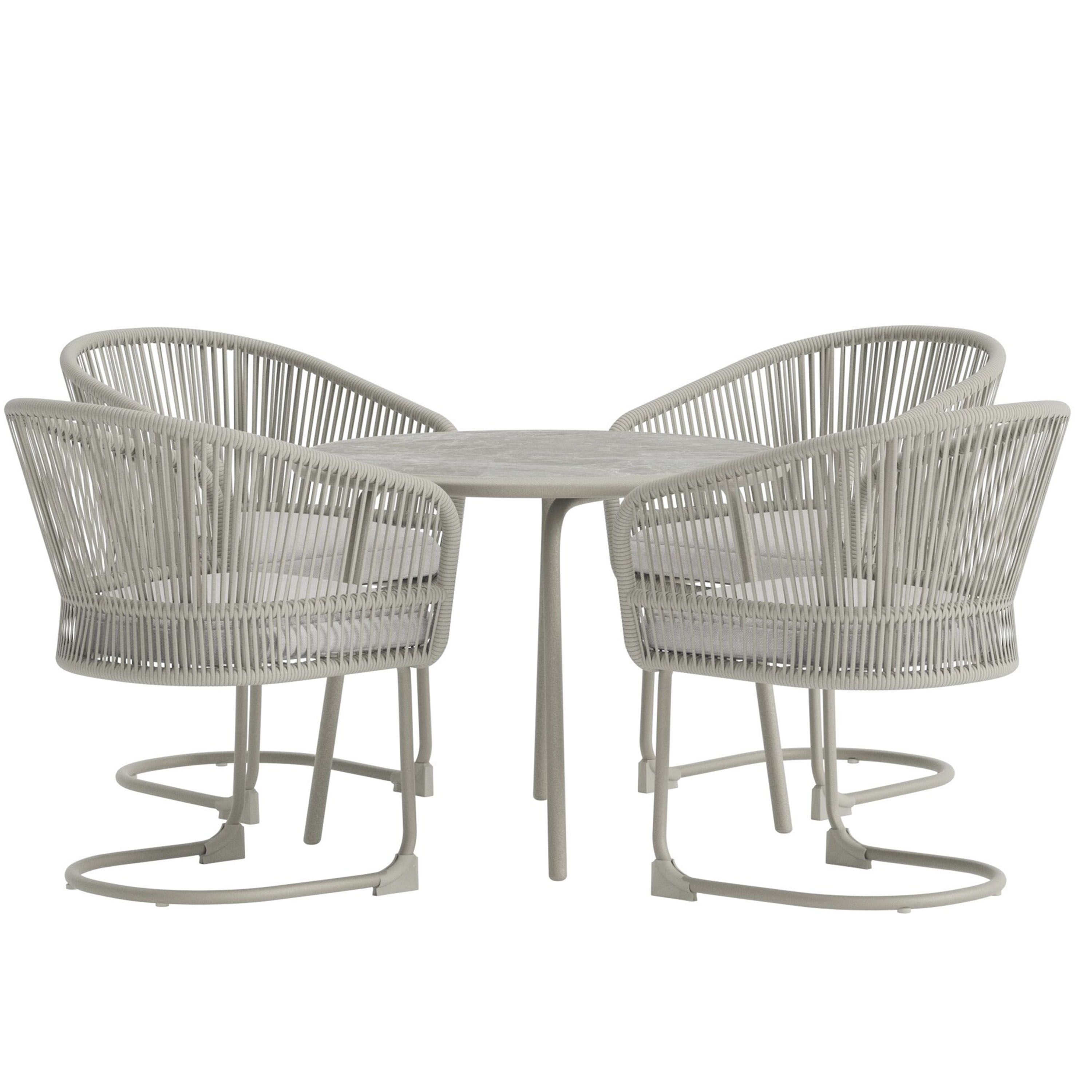 Tilos Matgrupp Light Grey Wicker/Beige