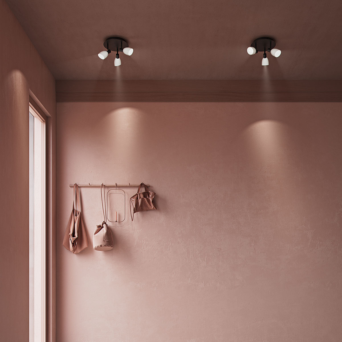 Herstal Cut Spotlight 3 Lampen Schwarz