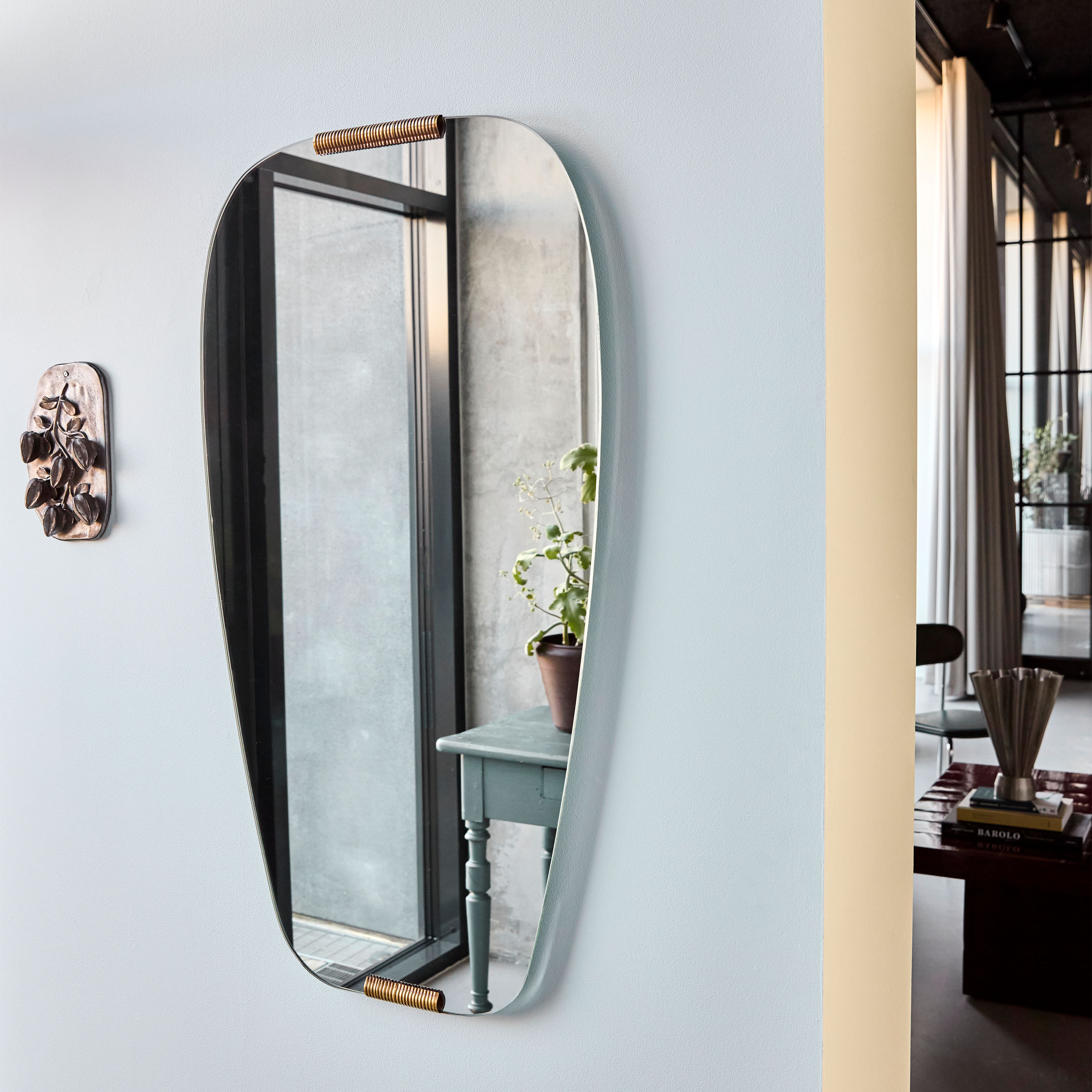 House Doctor Clips Peili Golden/Antique Aluminium 54x100