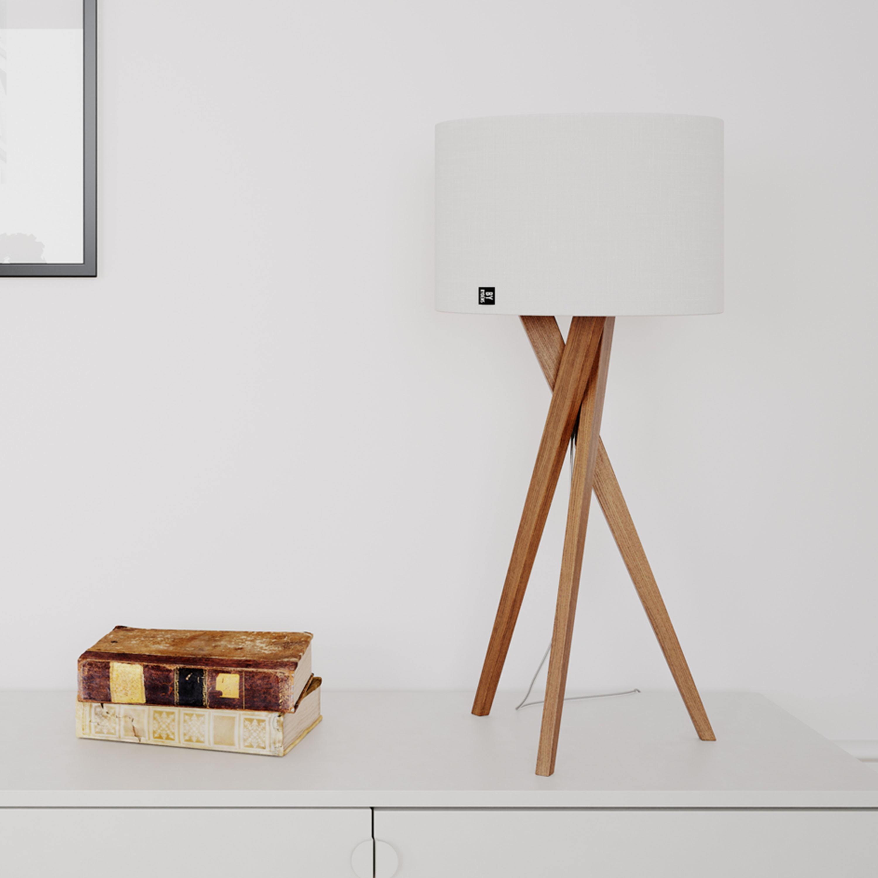 By Rydéns Vega Bordslampa Ek/Vit 55cm