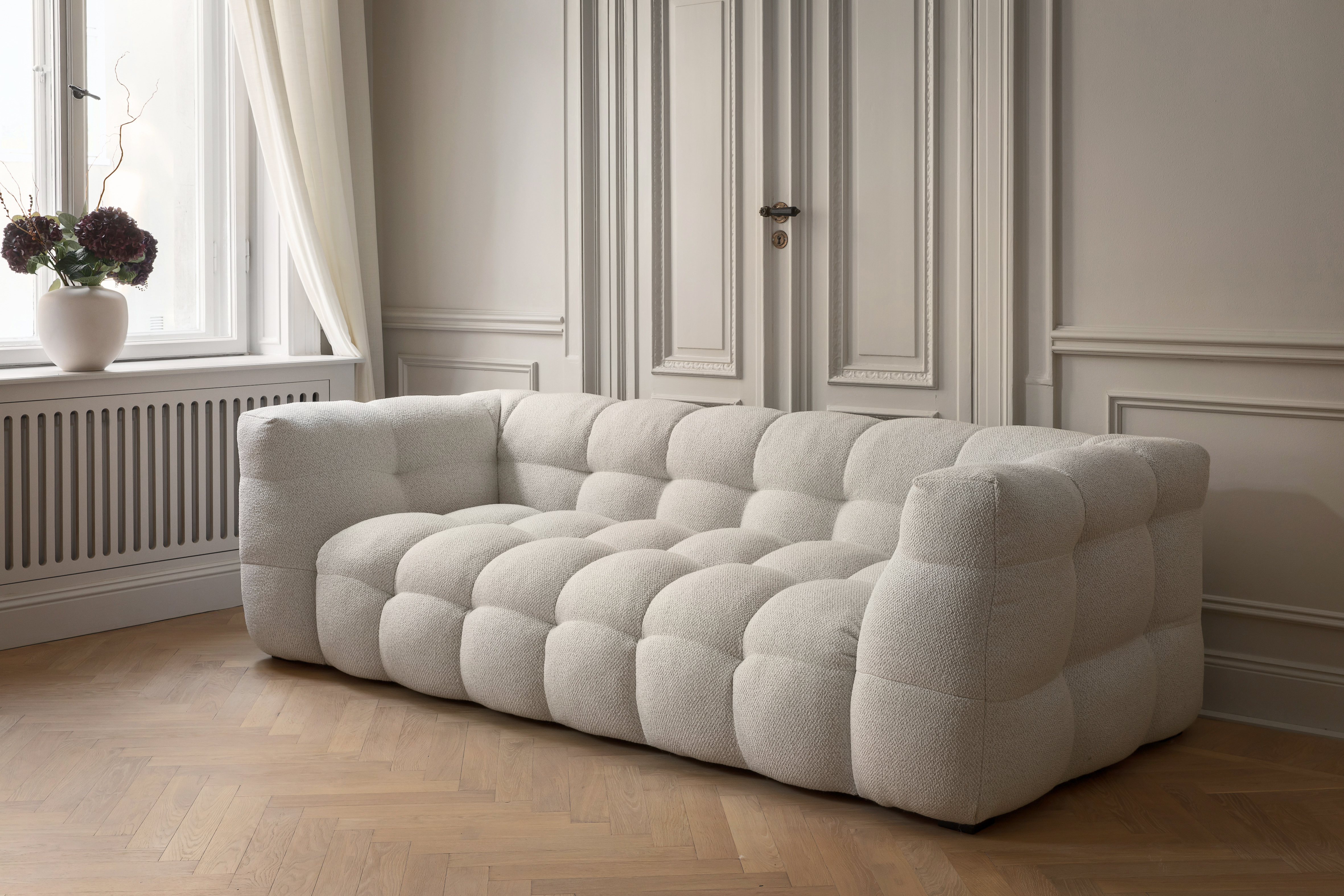 Sleepo Collection Billie 3-seters Sofa Ivory Bouclé
