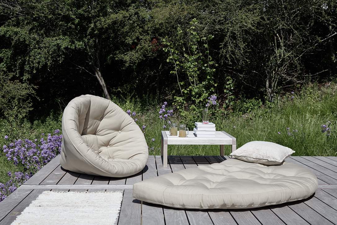 Karup Design Nido Outdoor Lounge-Puff Weiß