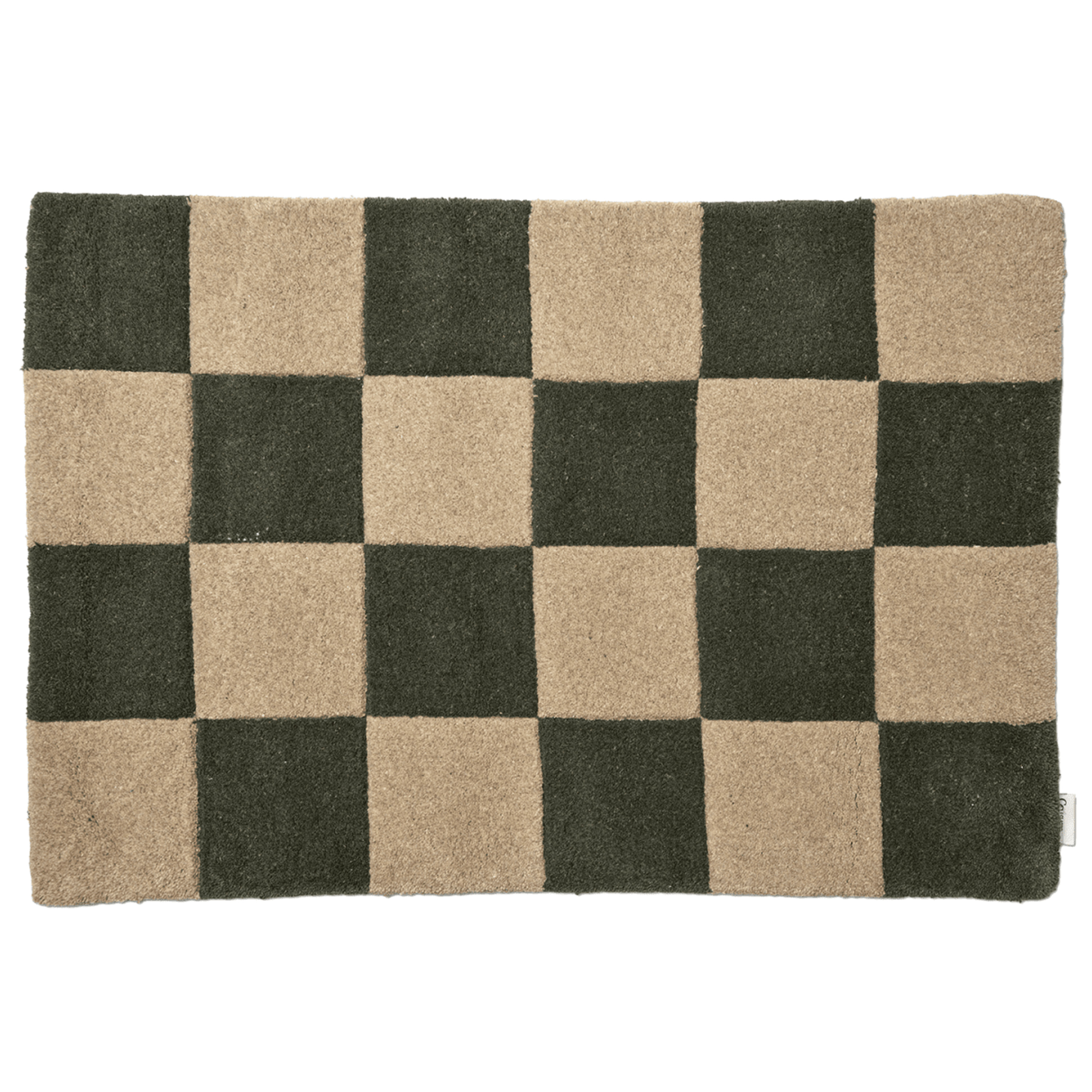 Square Ovimatto Metsänvihreä/Luonnonväri 60x90