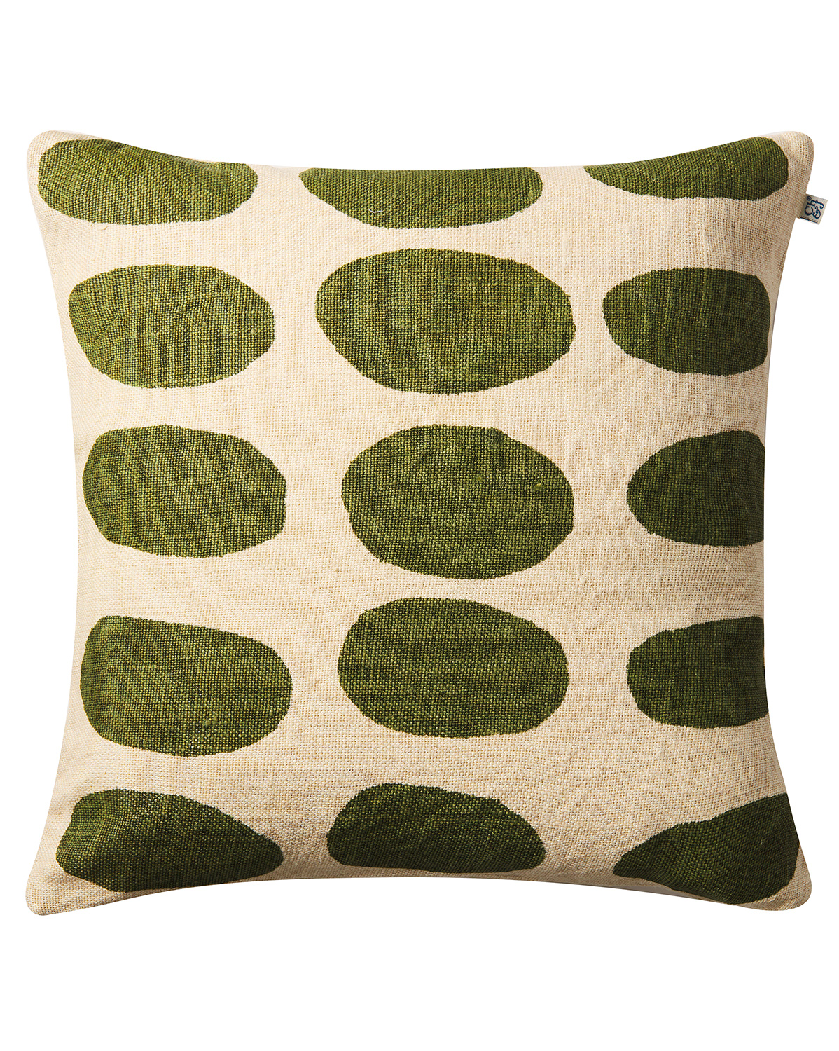 Chhatwal & Jonsson - Asim Kuddfodral Linne Light Beige/Cactus Green 50x50 - Grön