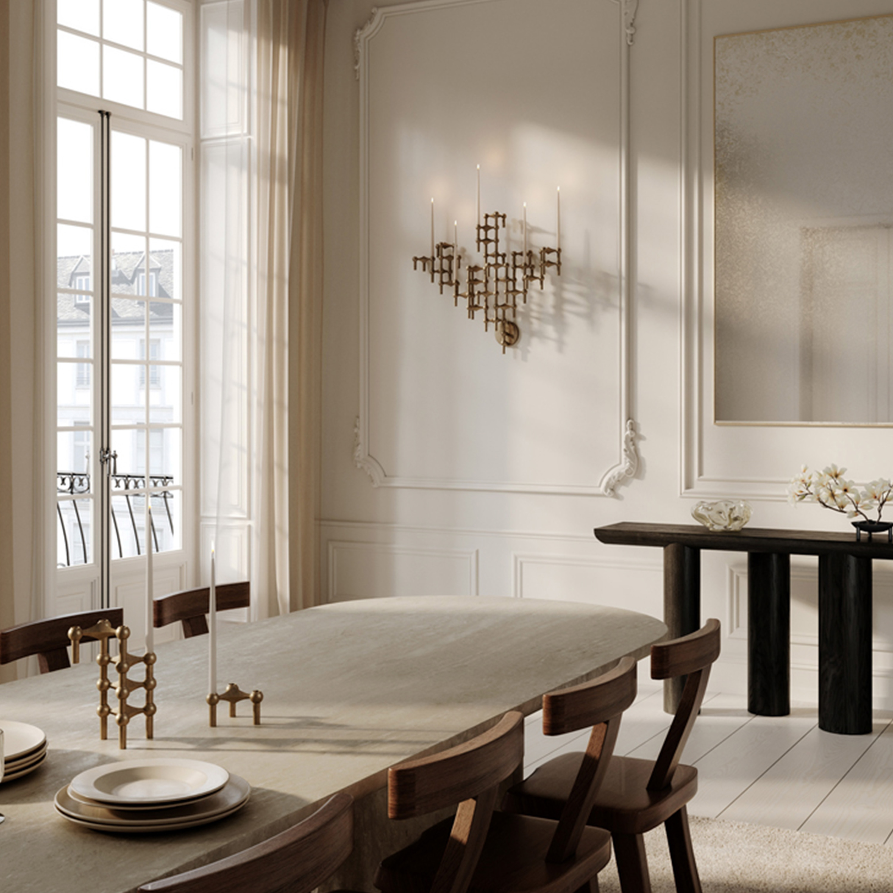 Stoff STOFF Nagel Väggljusstake Bronzed Brass