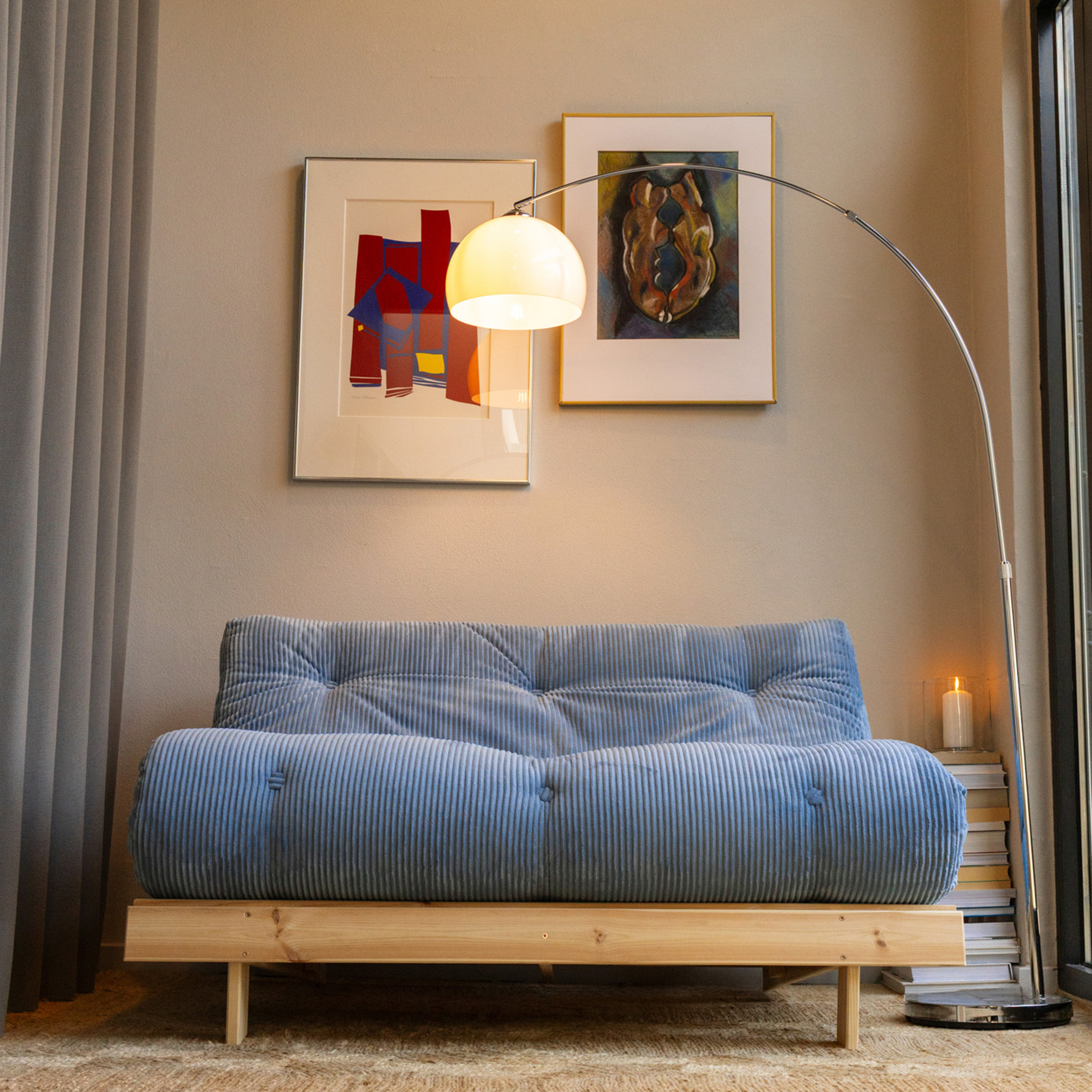 Karup Design Roots Sovesofa Raw/Hazy Blue 140cm