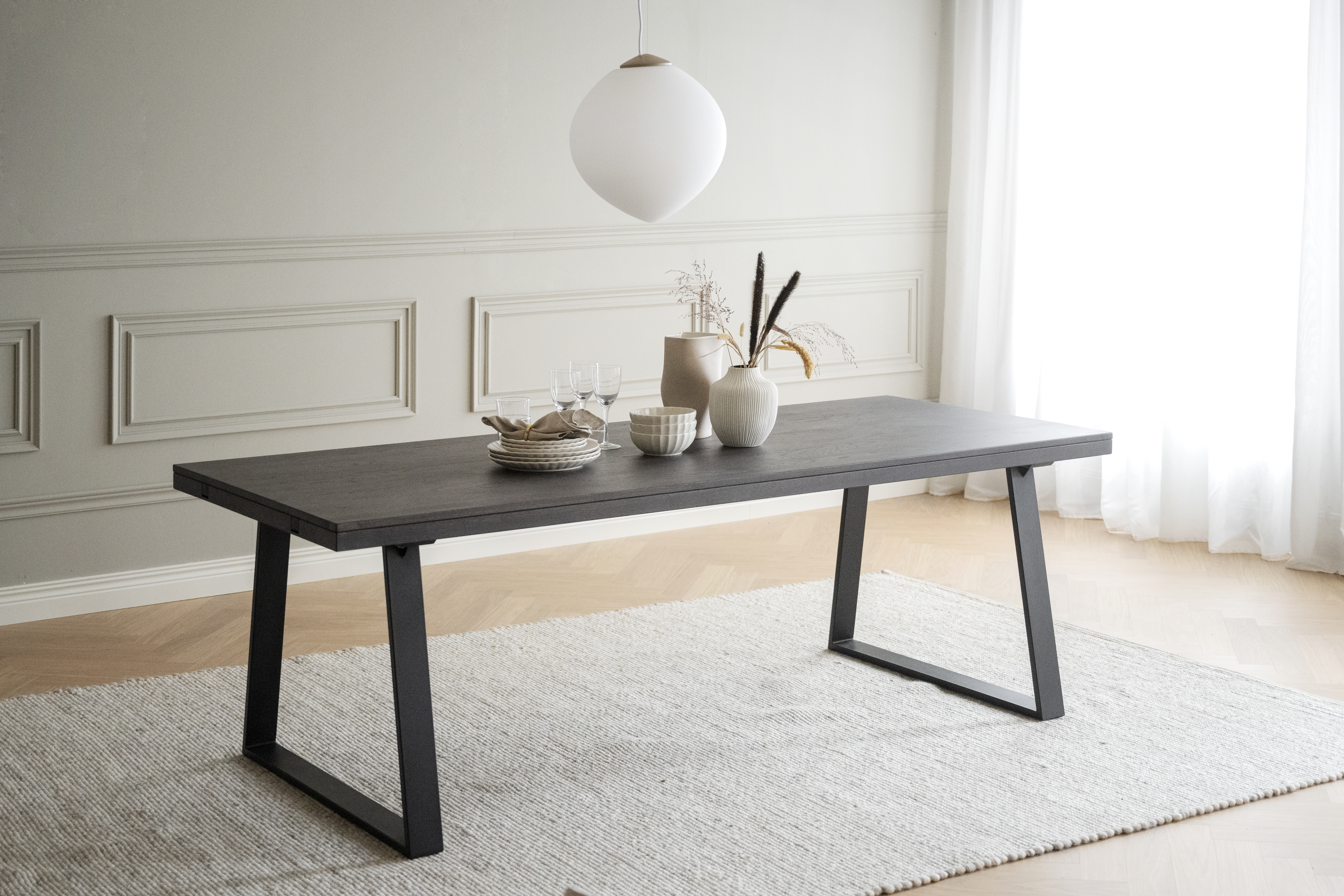 Rowico Home Brooklyn Esstisch U-Bein Dunkelbraune Eiche 220cm