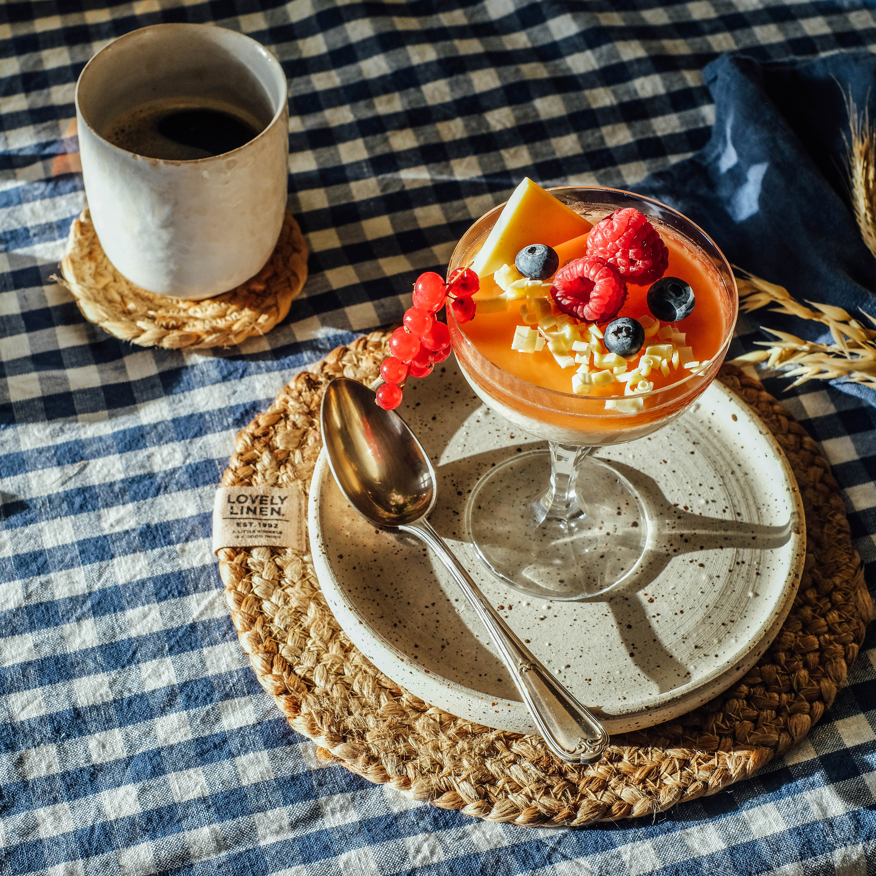 Lovely Linen Misty Duk Lin Square Denim Blue 145x250