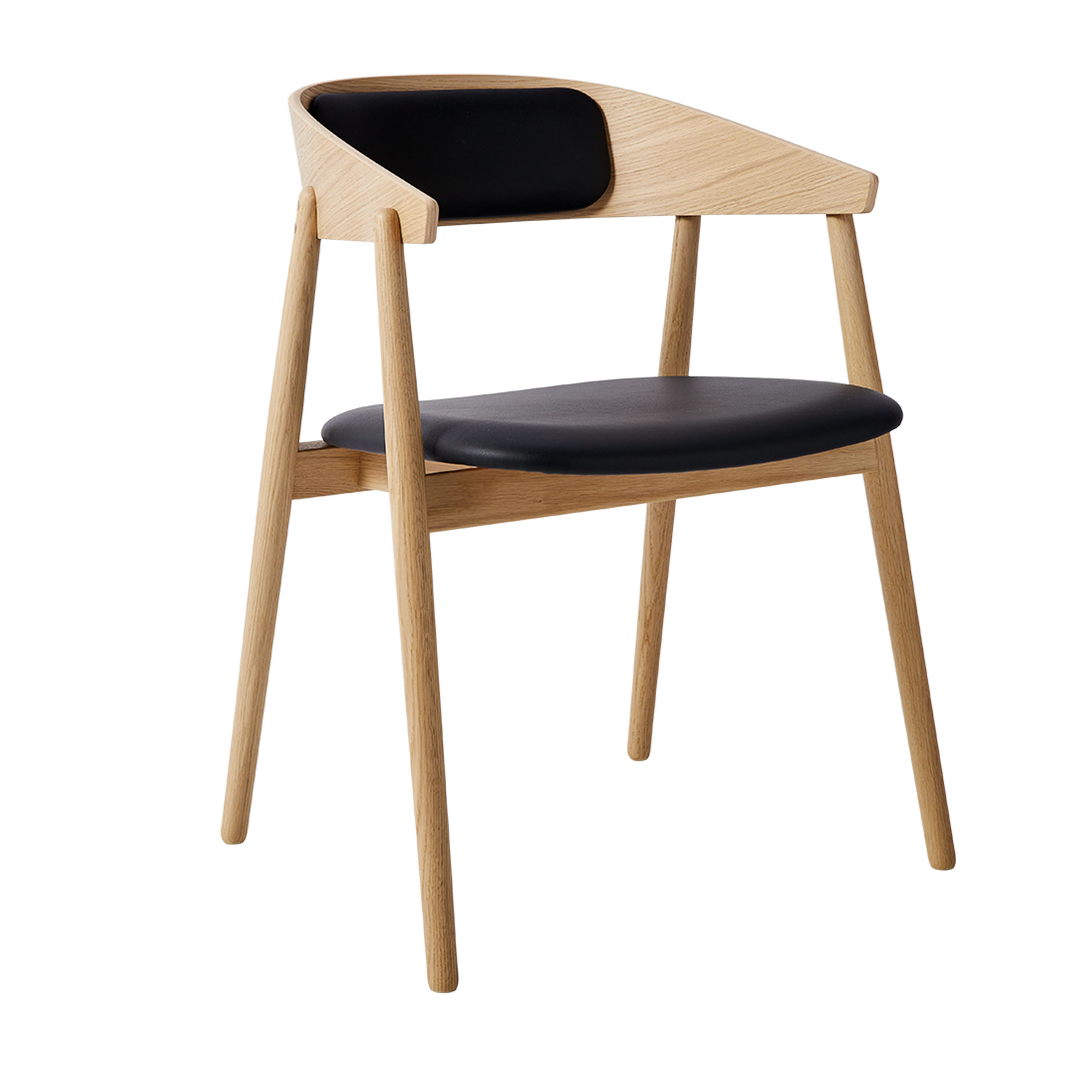 Andersen Furniture AC2 Armstol Delpolstret Hvitpigmentert Eik/Svart Lær